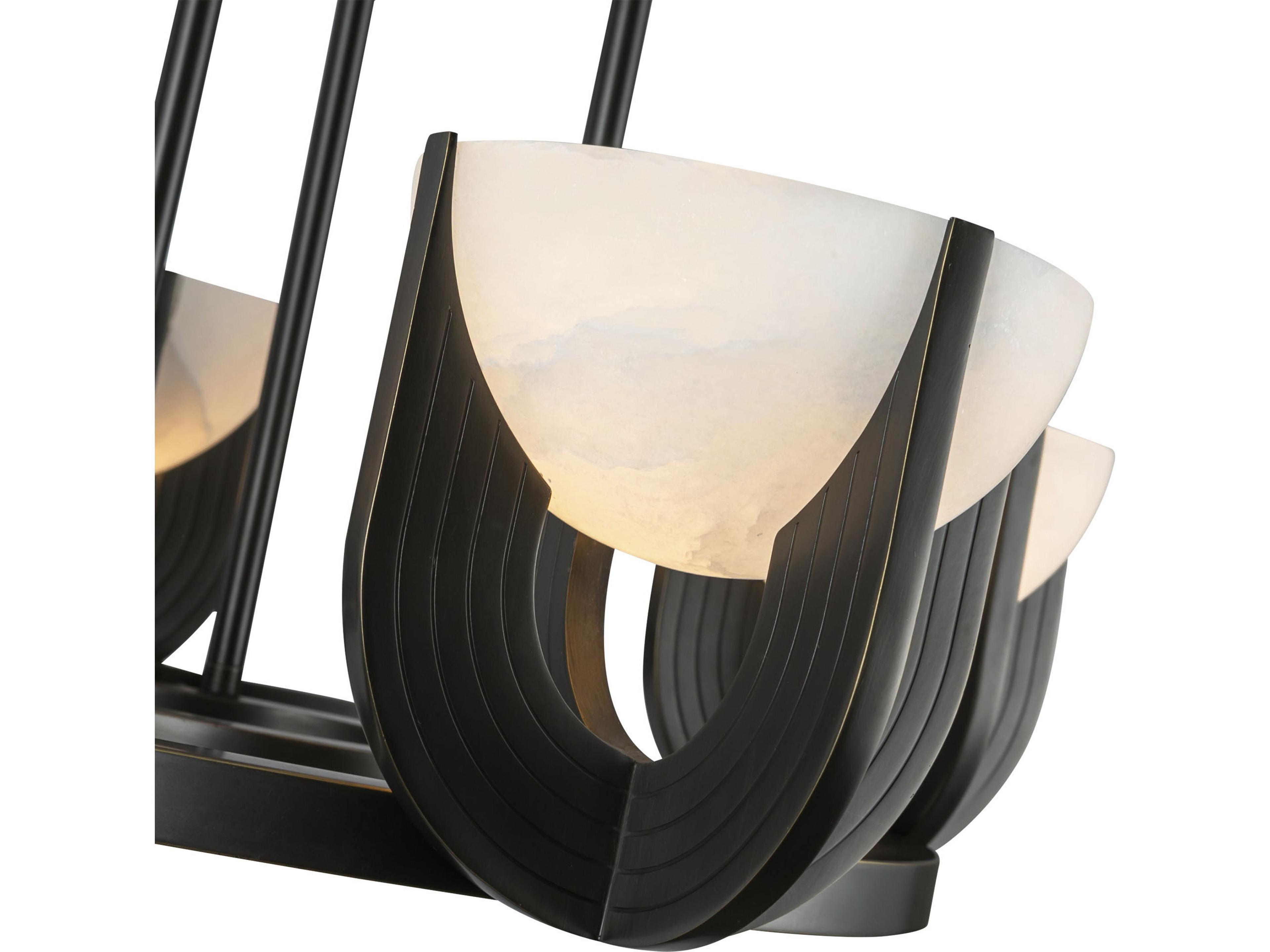 Alora Lighting Colette Urban Bronze Black Bowl Geometric Chandelier
