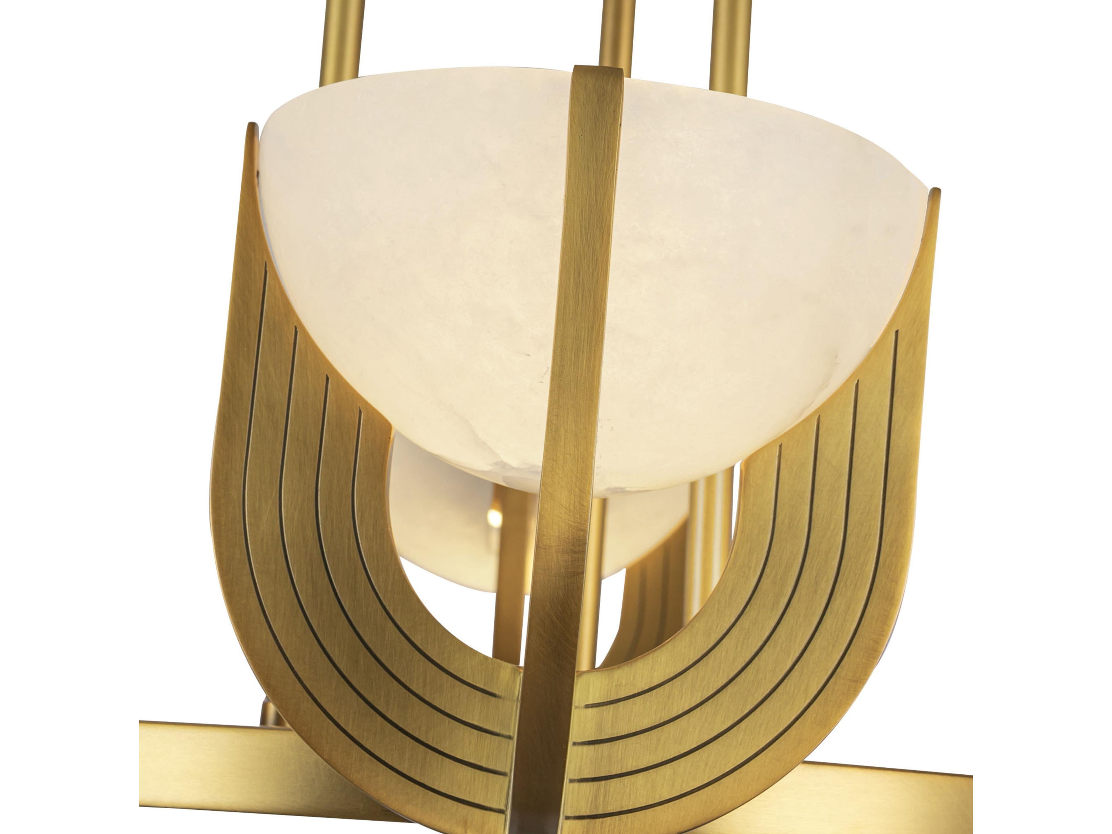 Alora Lighting Colette Vintage Brass Bowl Geometric Chandelier