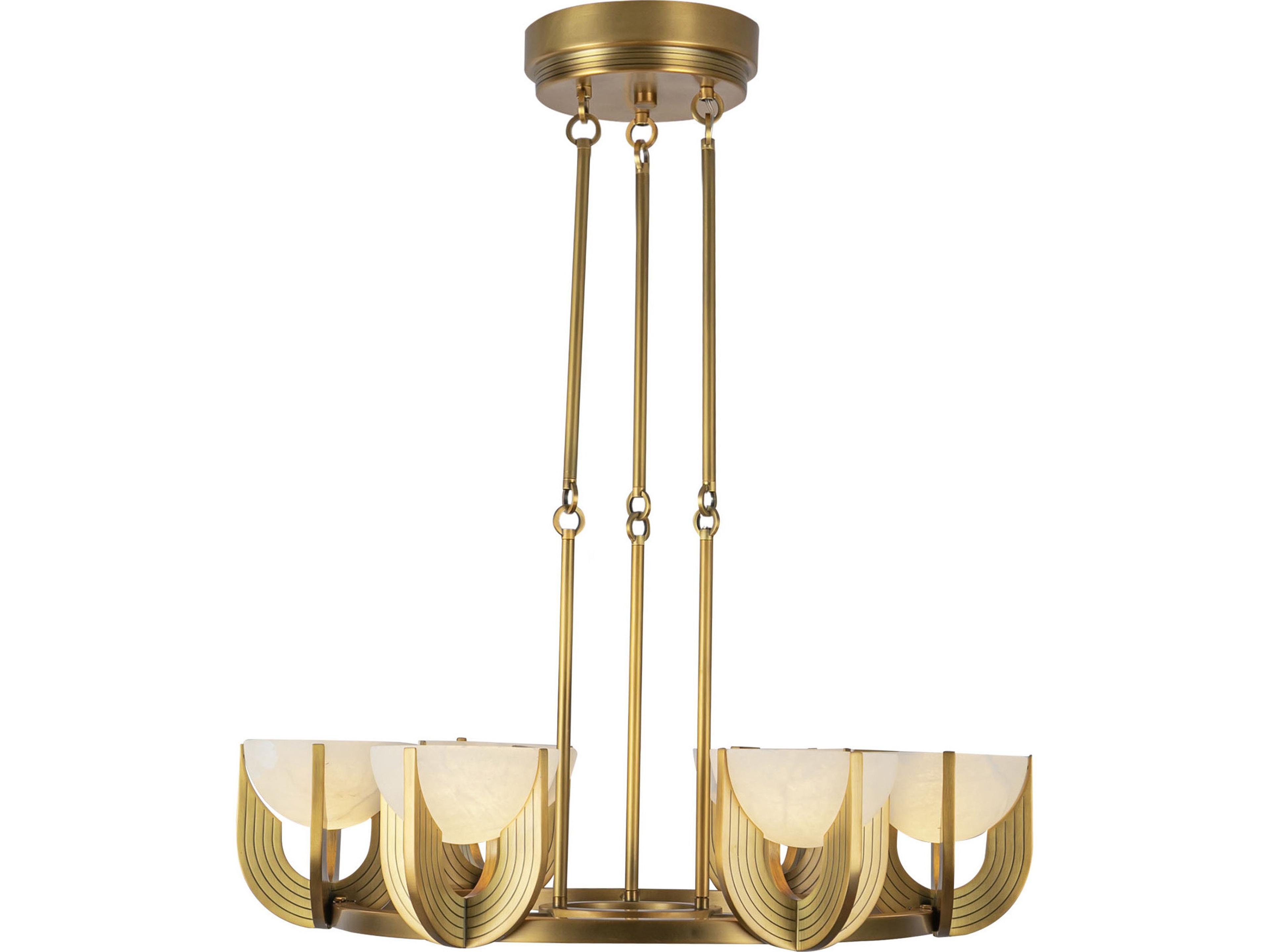 Alora Lighting Colette Vintage Brass Bowl Geometric Chandelier