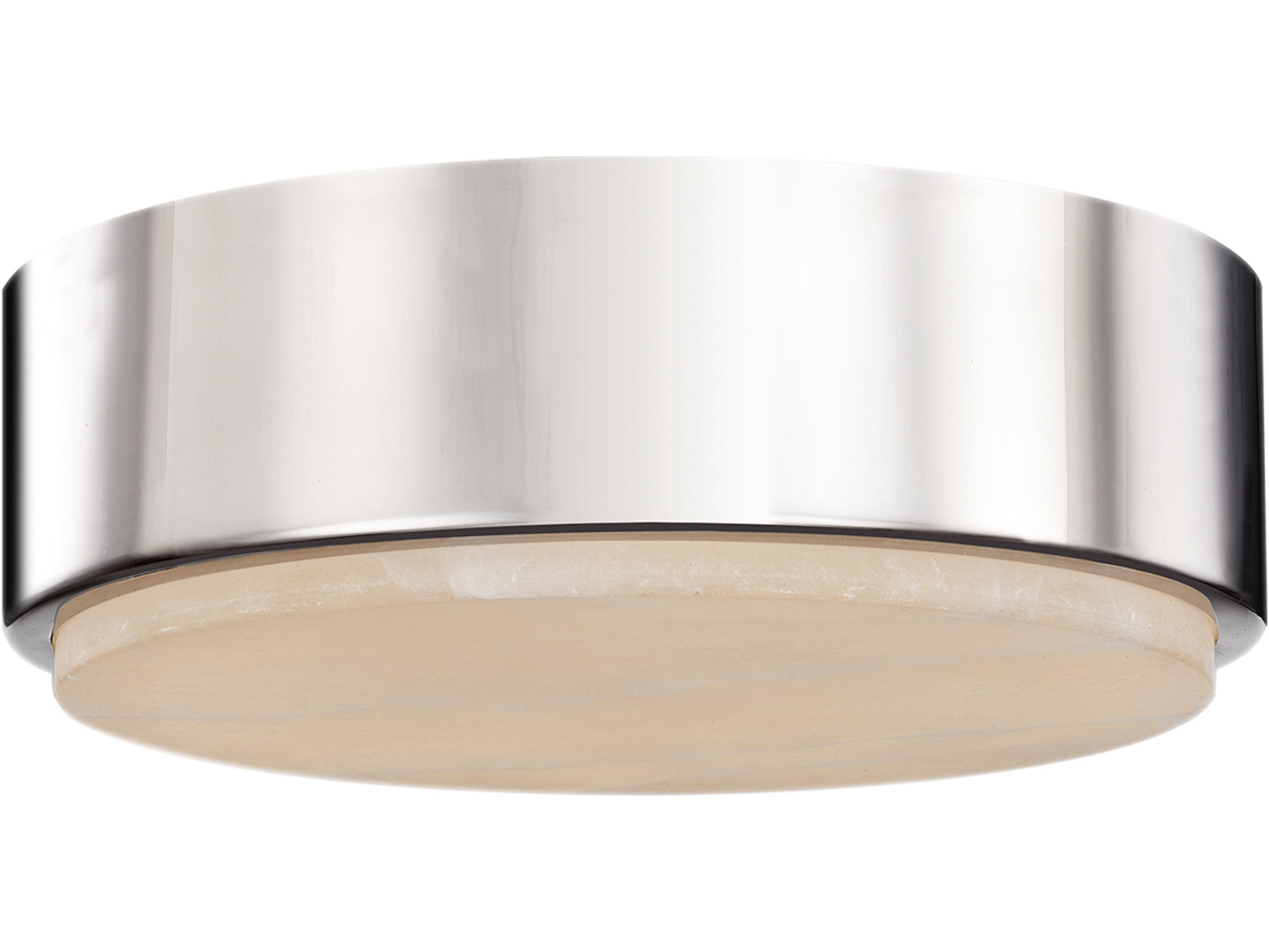 Blanco LED Flush Mount in Polished Nickel and Alabaster
