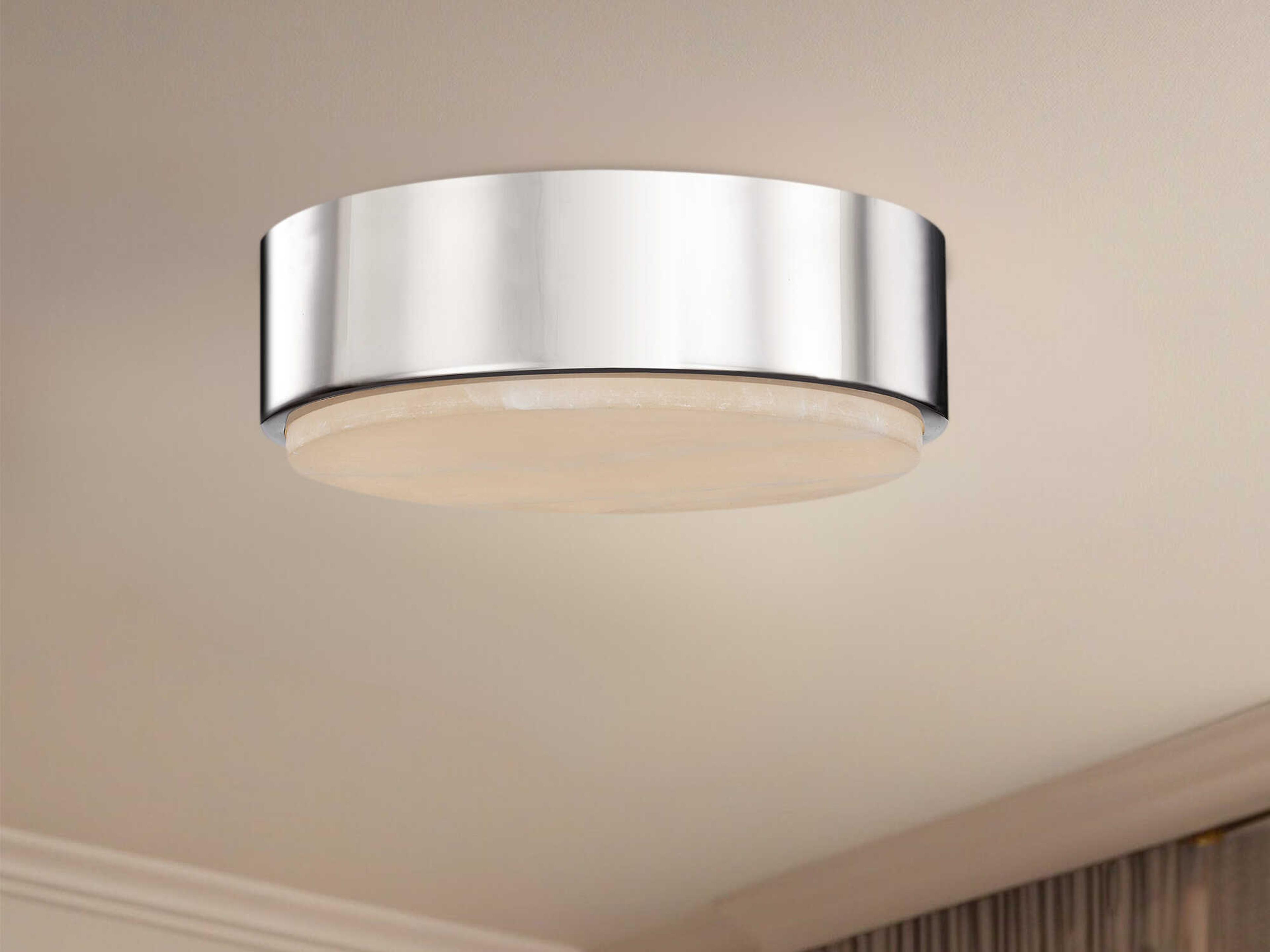 Alora Lighting Blanco Polished Nickel Round Flush Mount