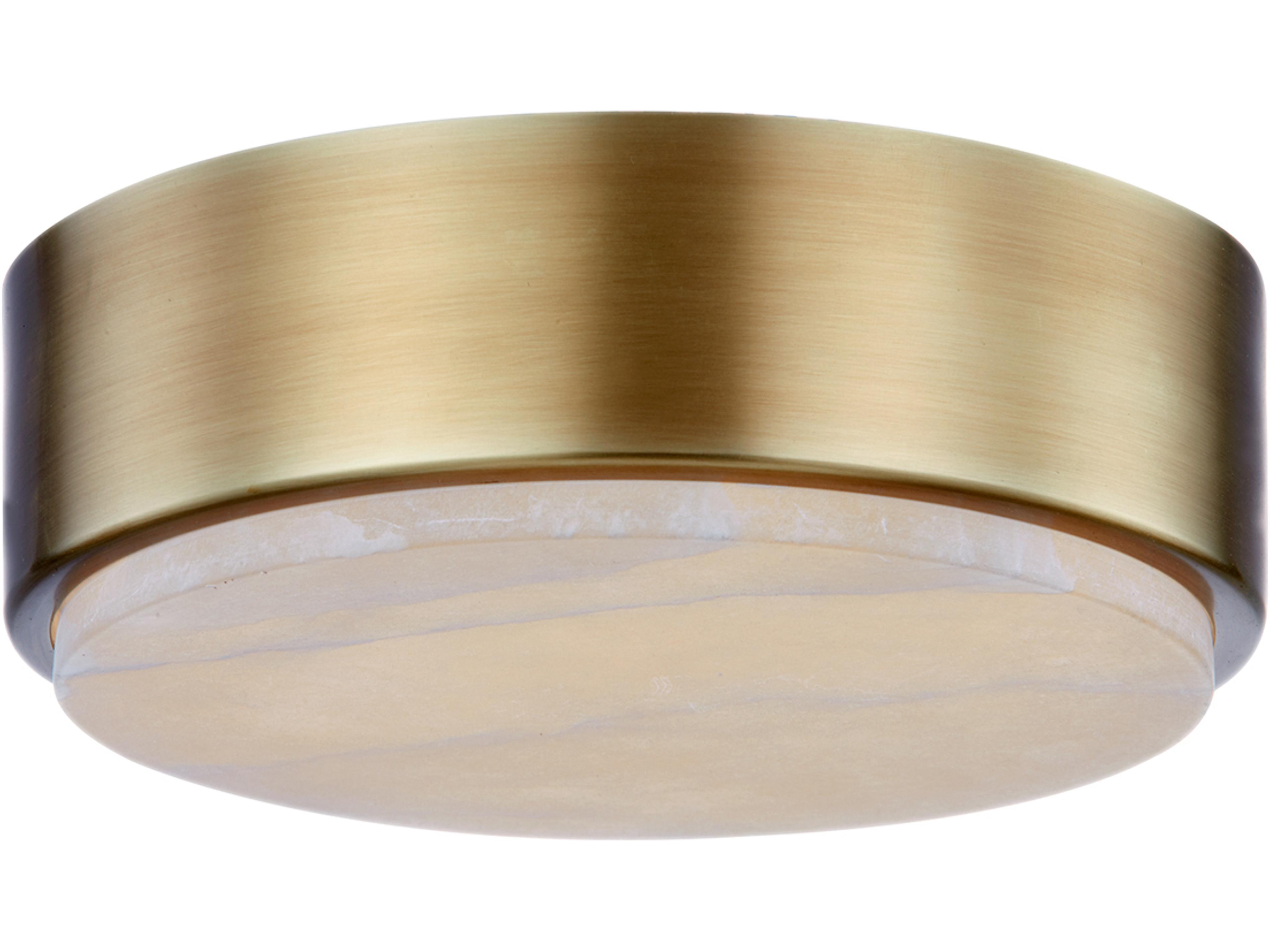 Blanco LED Flush Mount in Vintage Brass and Alabaster