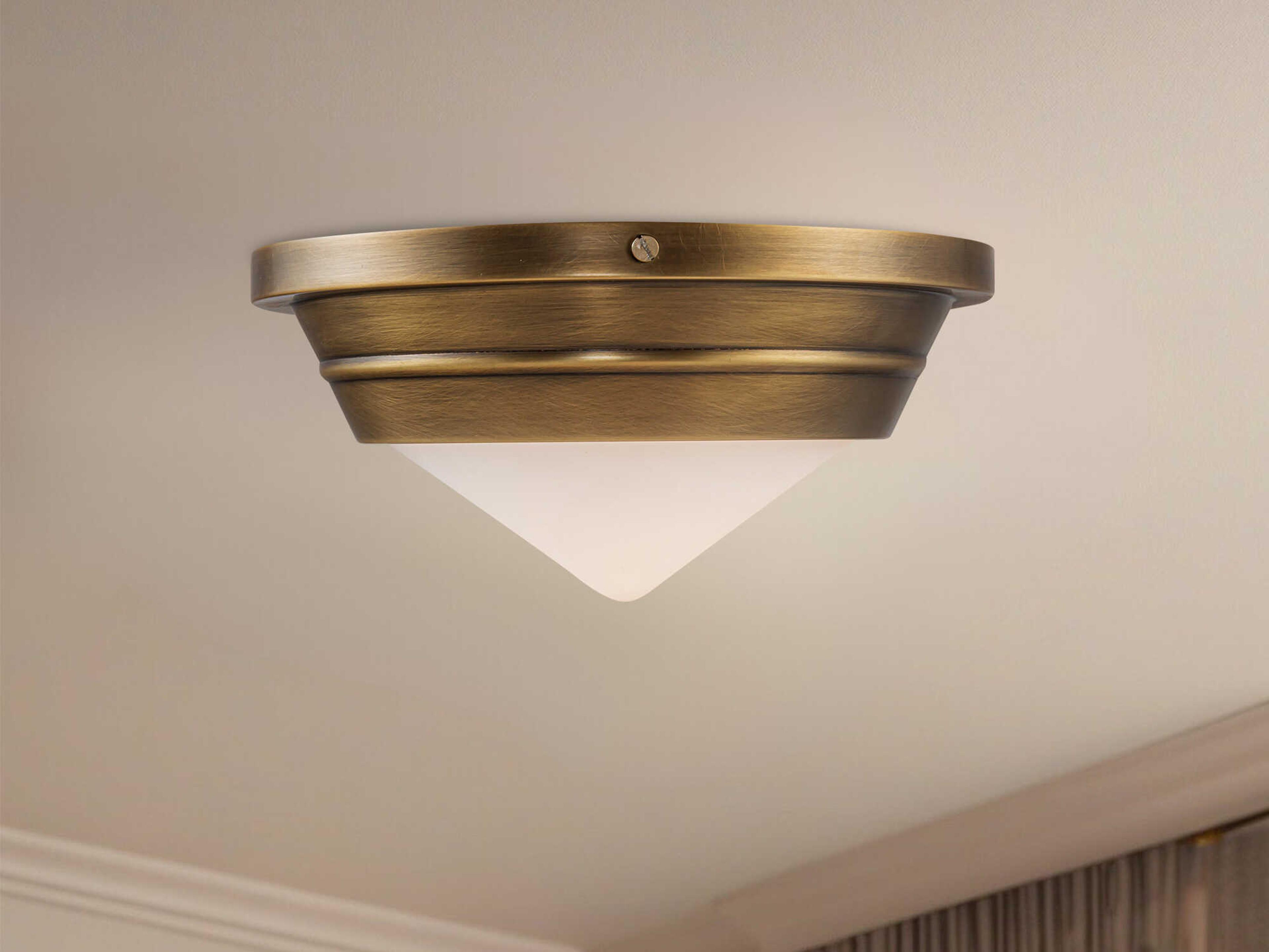 Alora Lighting Willard 1-Light Vintage Brass Flush Mount