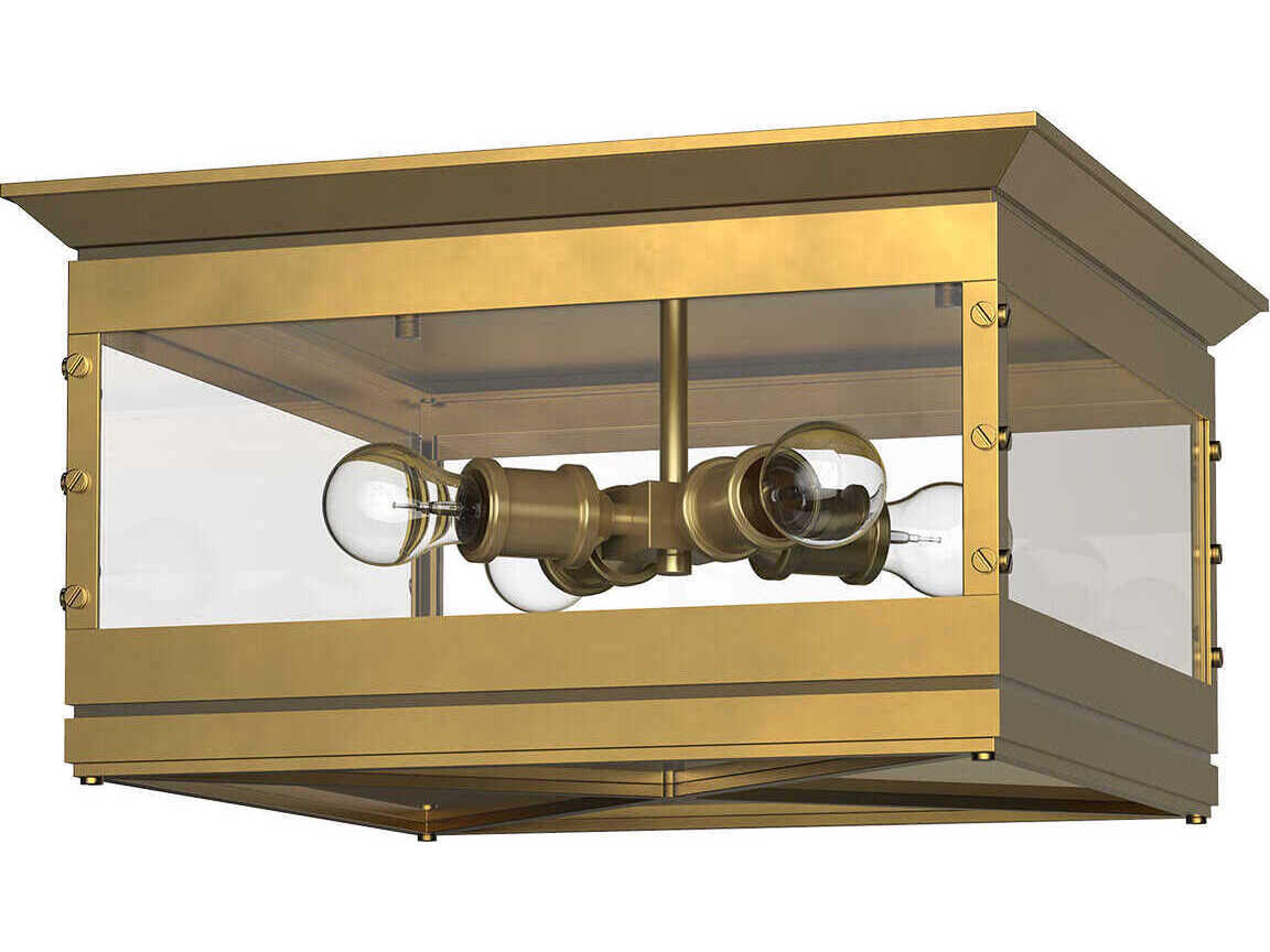 Douglas Flush Mount Ceiling Light in Vintage Brass