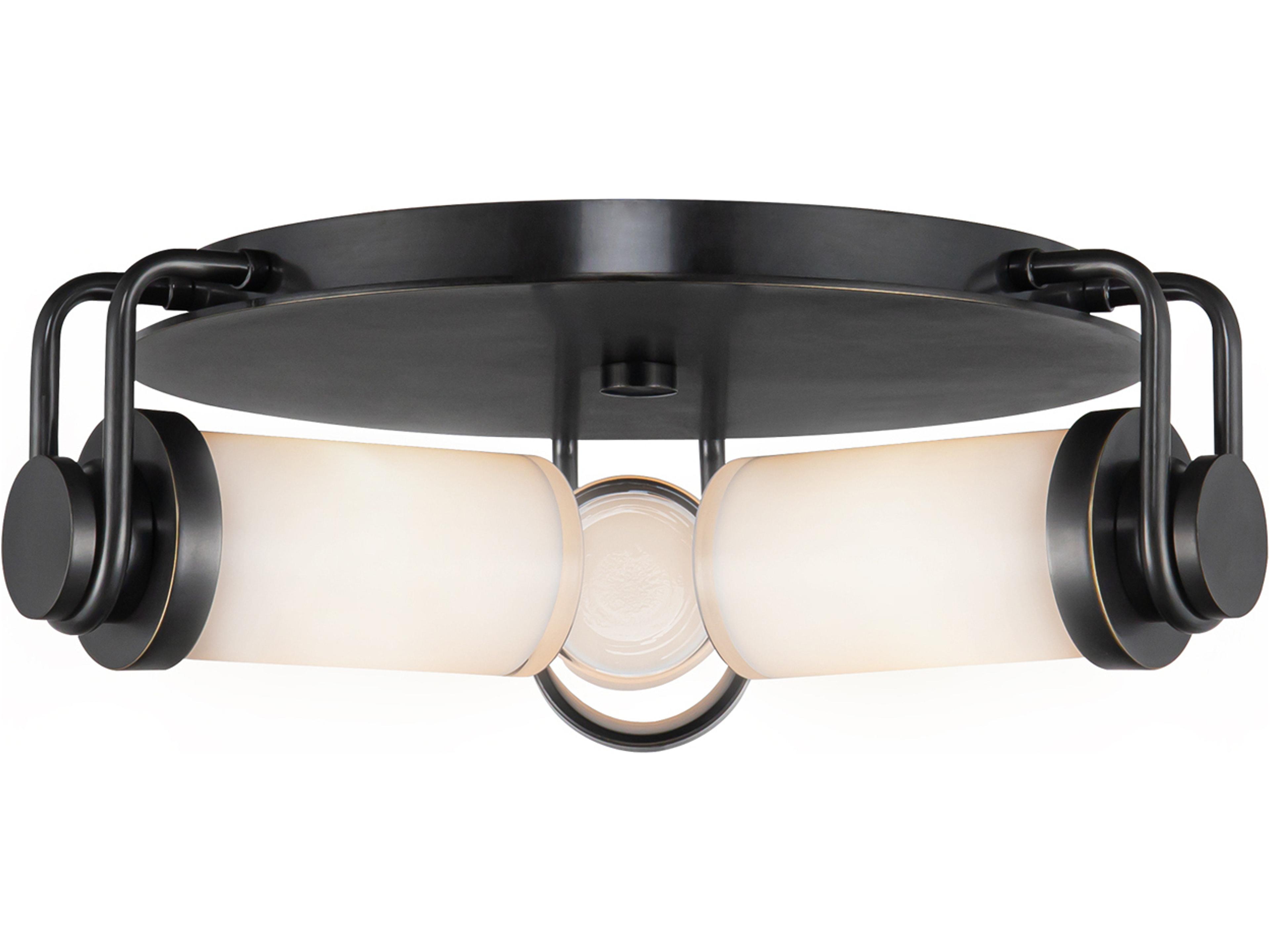 Wynwood Flush Mount Ceiling Light Urban Bronze Opal Glass