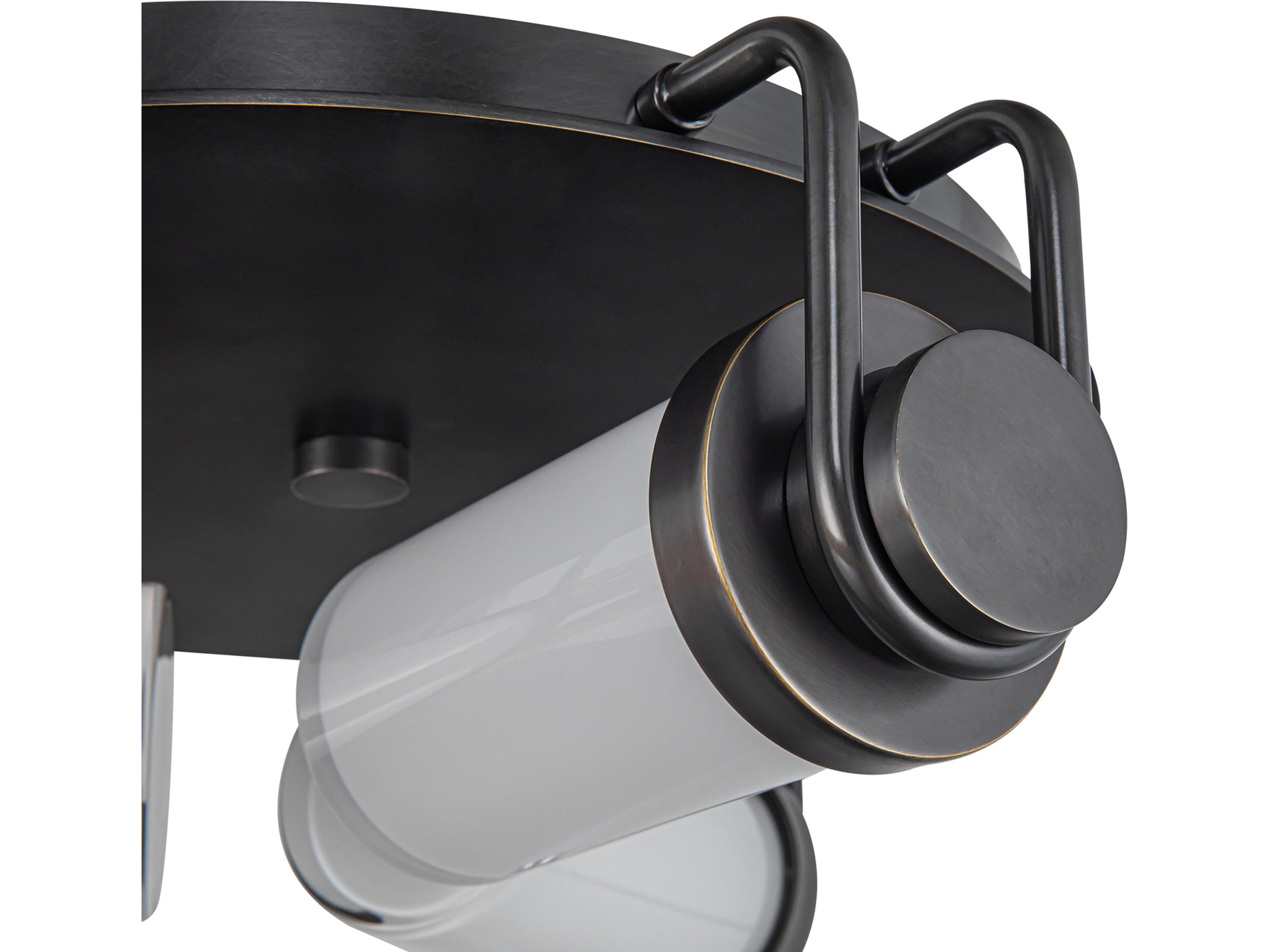 Alora Lighting Wynwood 3-Light Urban Bronze Black Round Flush Mount
