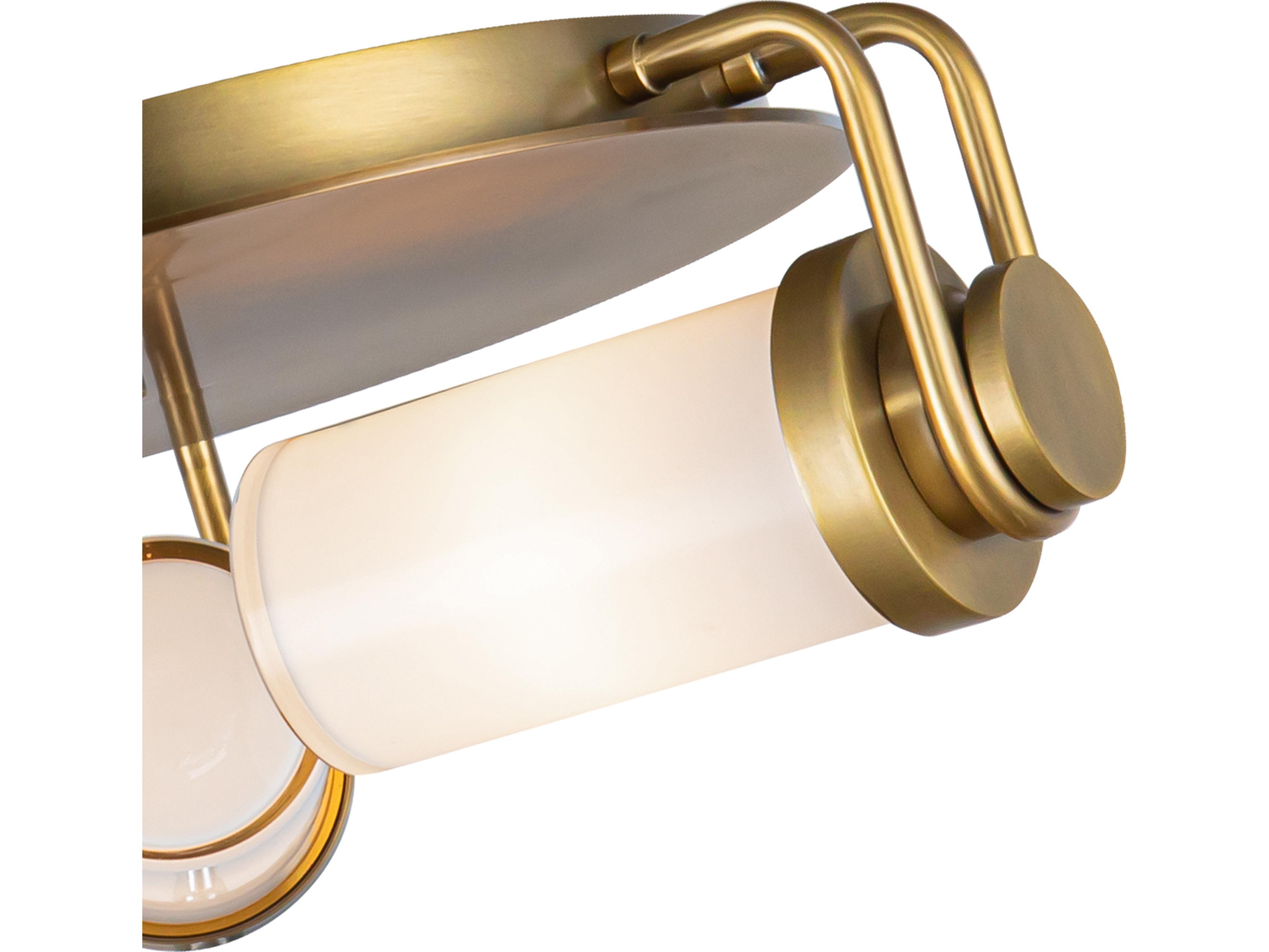 Alora Lighting Wynwood 3-Light Vintage Brass Round Flush Mount