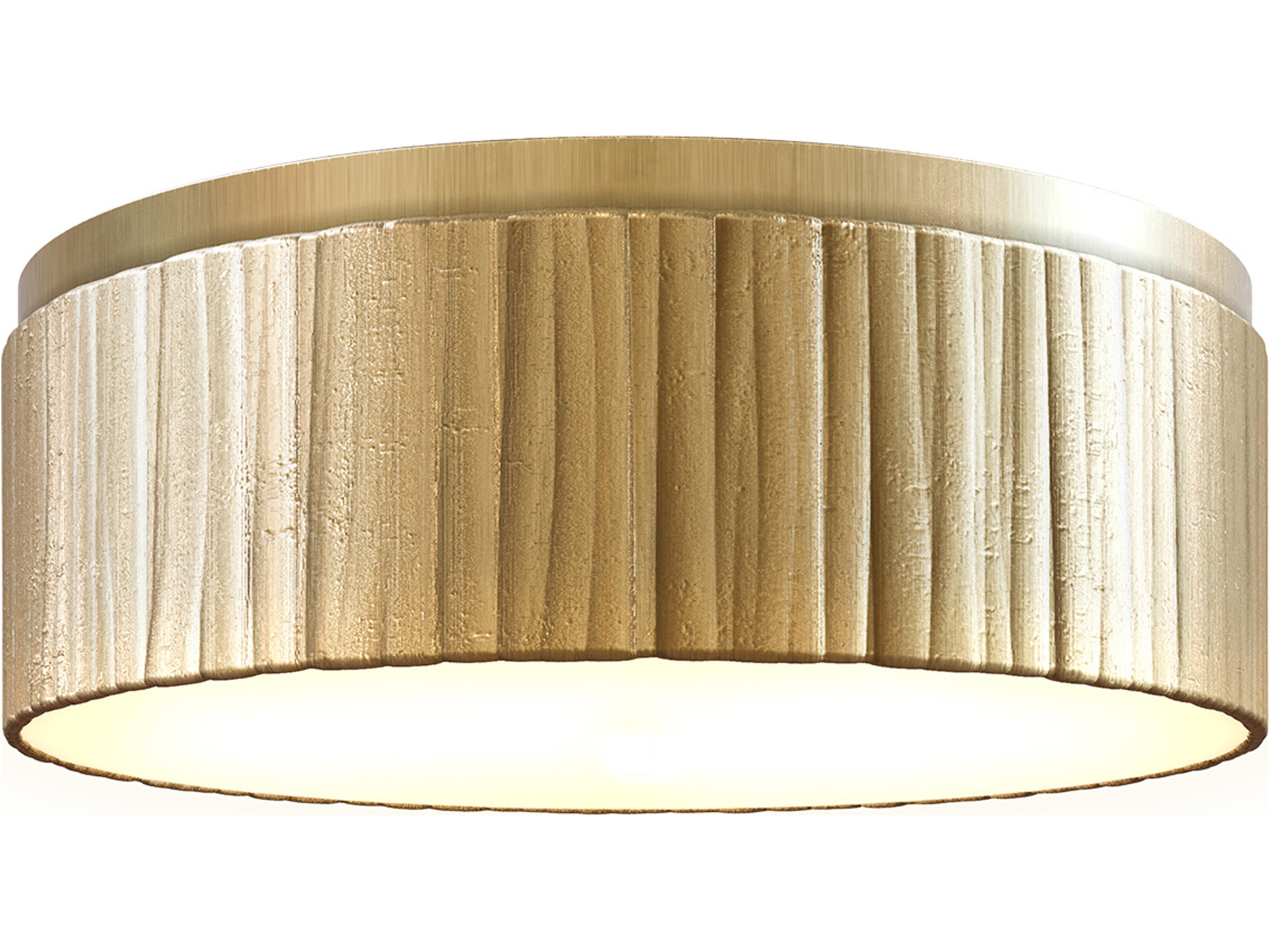 LED Flush Mount Ceiling Light Kensington Vintage Brass 12-Inch