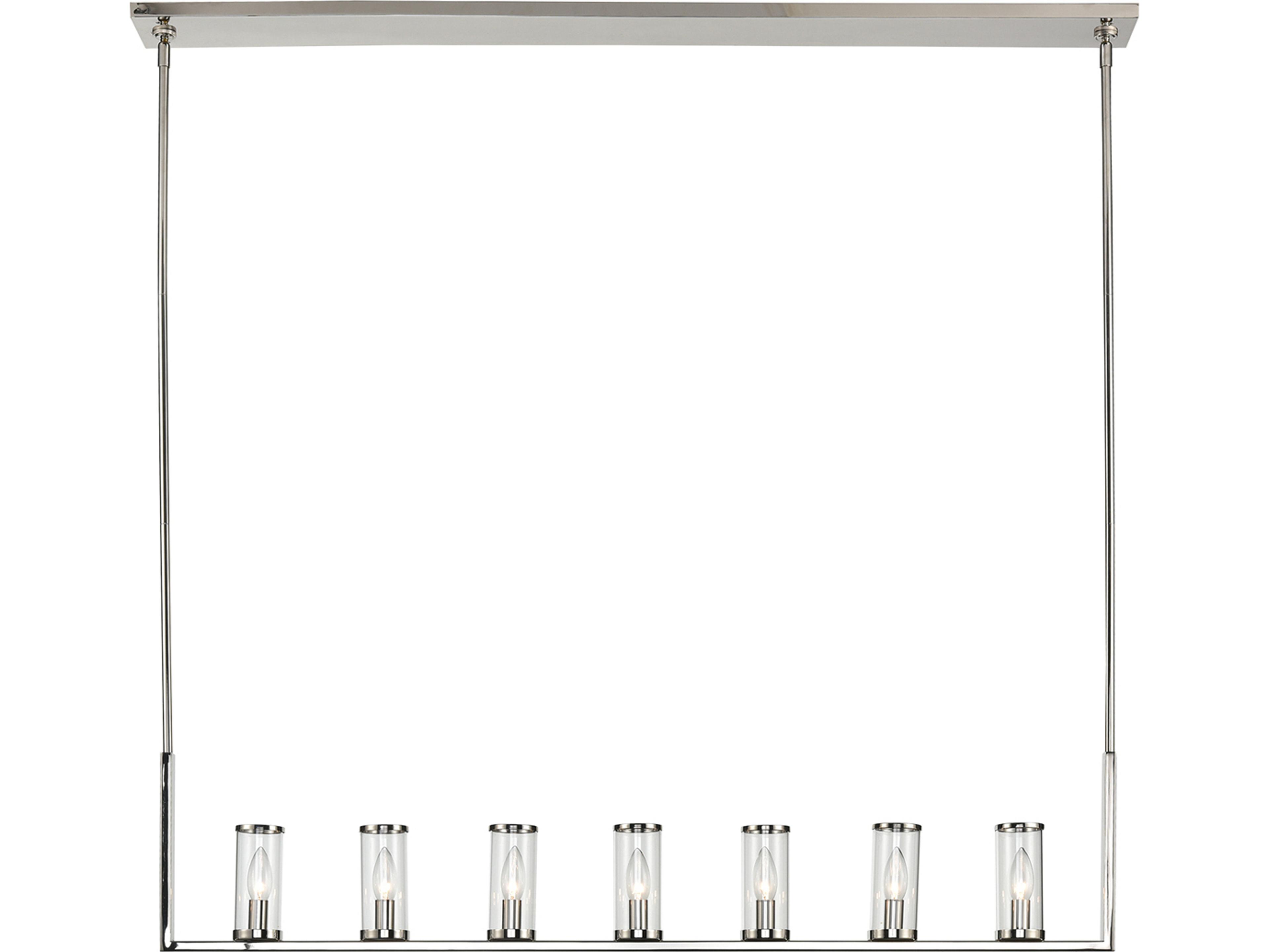 Revolve Linear Pendant Polished Nickel and Clear Glass