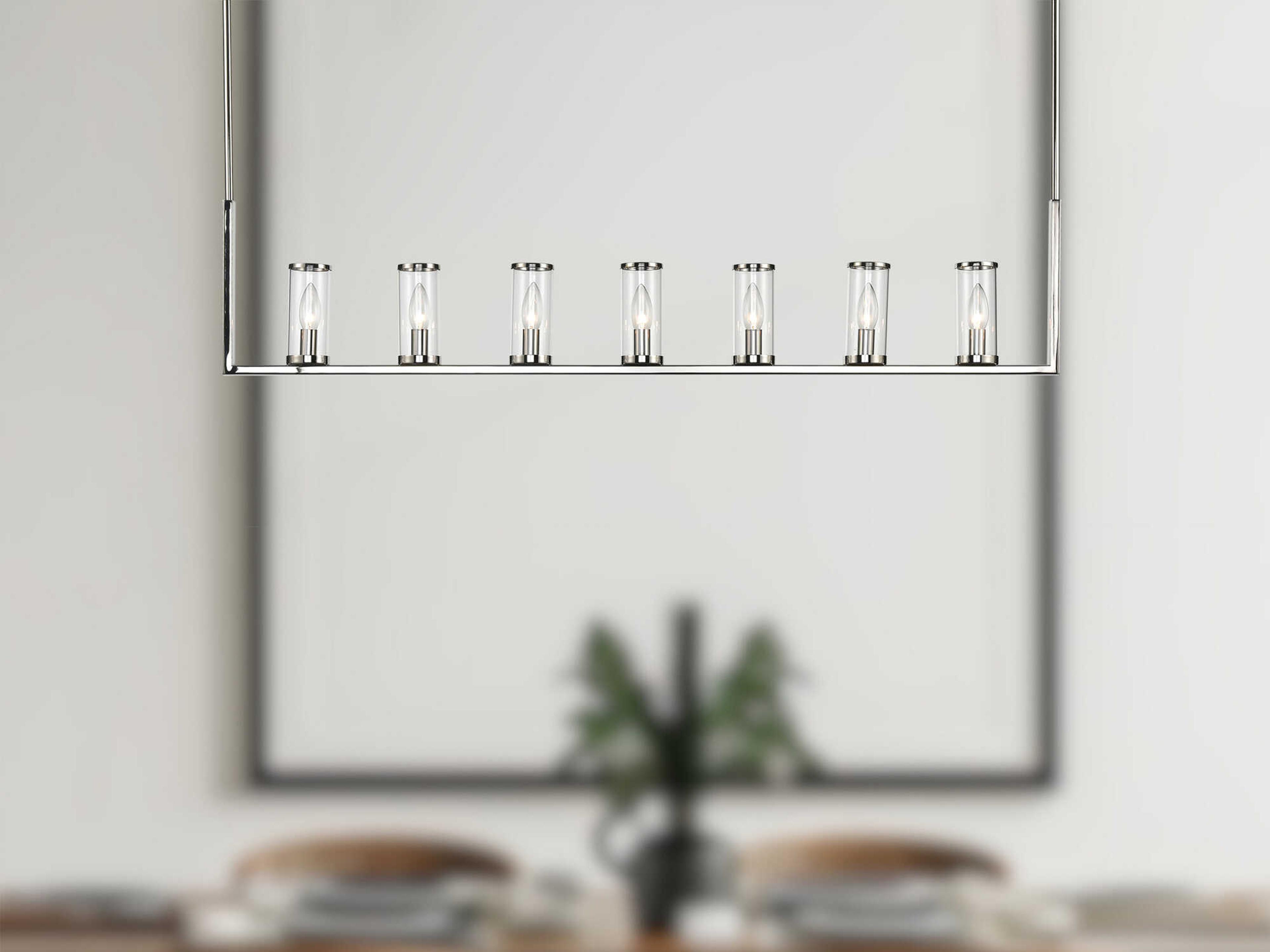 Alora Lighting Revolve 7-Light Polished Nickel Cylinder Linear Island Pendant