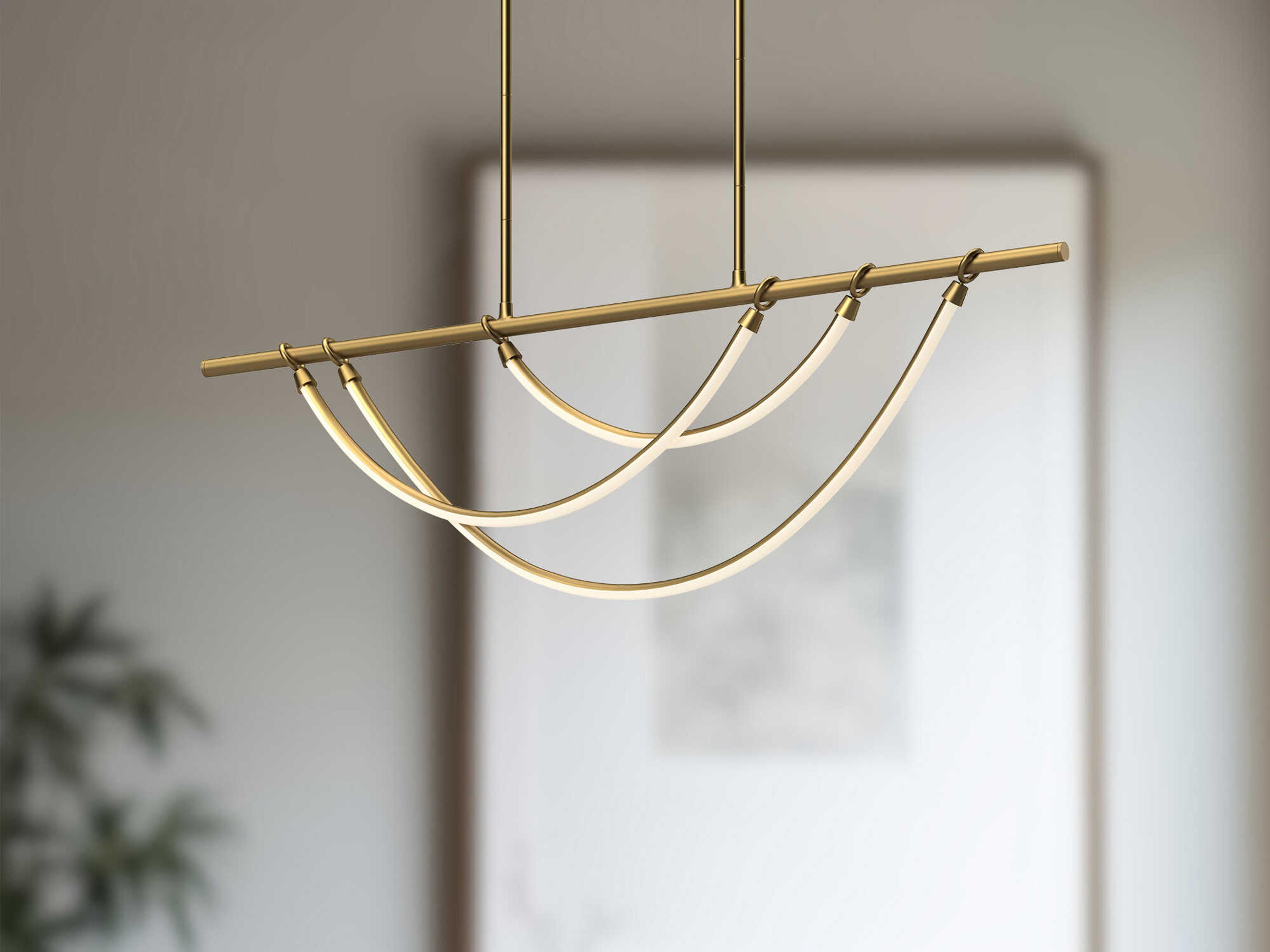 Alora Lighting Aryas Vintage Brass Linear Island Pendant