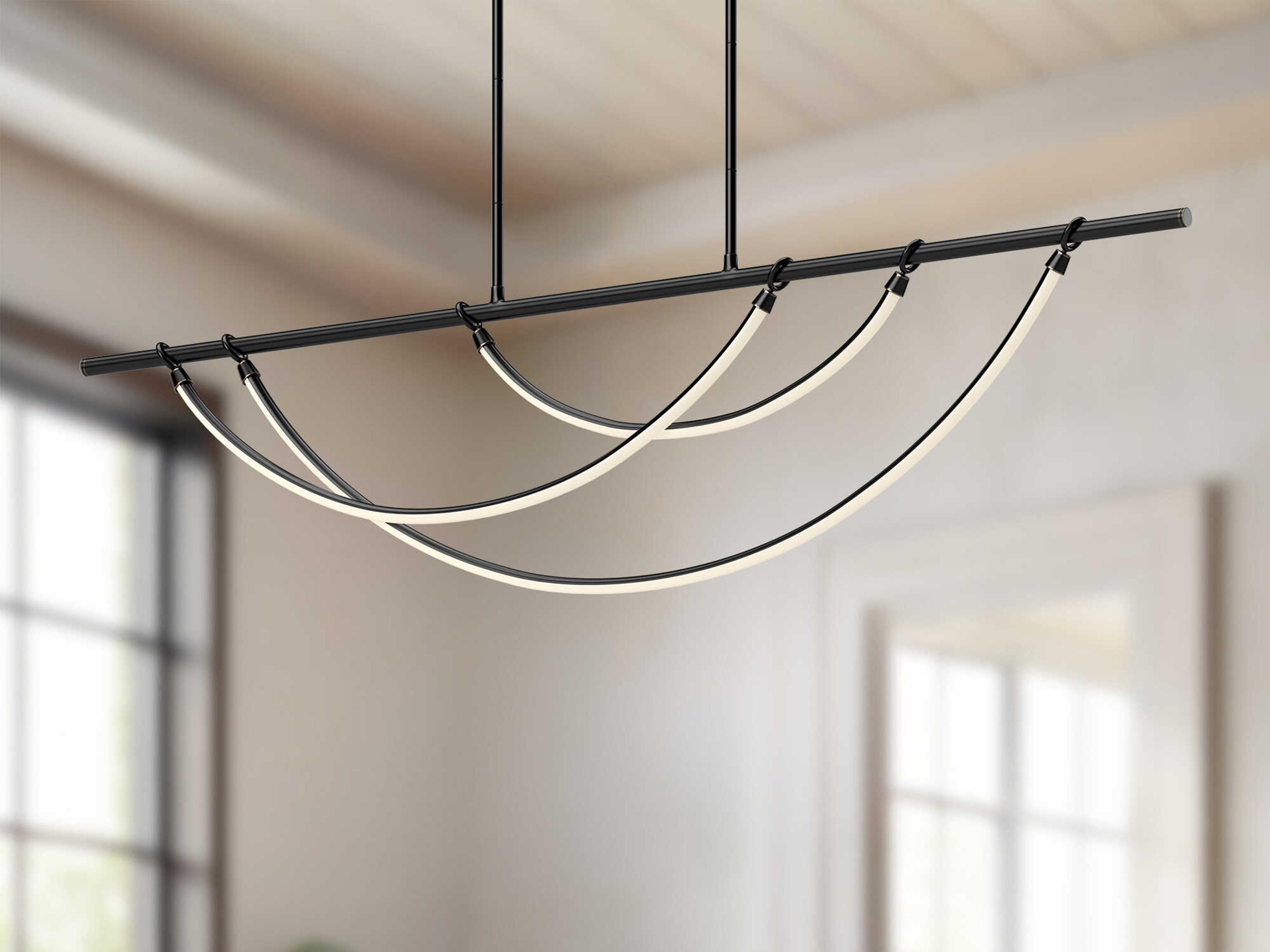 Alora Lighting Aryas Urban Bronze Black Linear Island Pendant