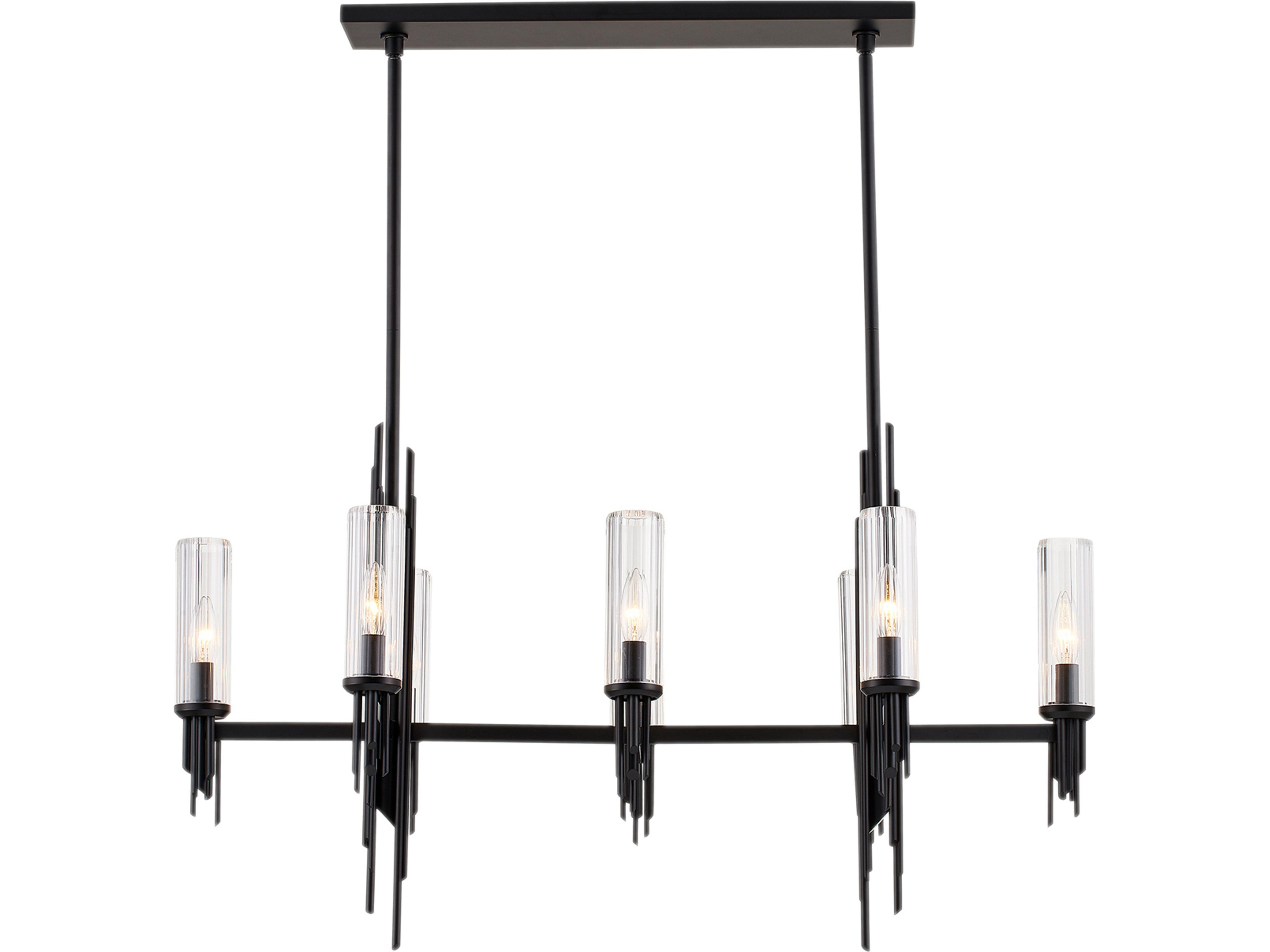 Torres 8-Light Linear Pendant in Matte Black