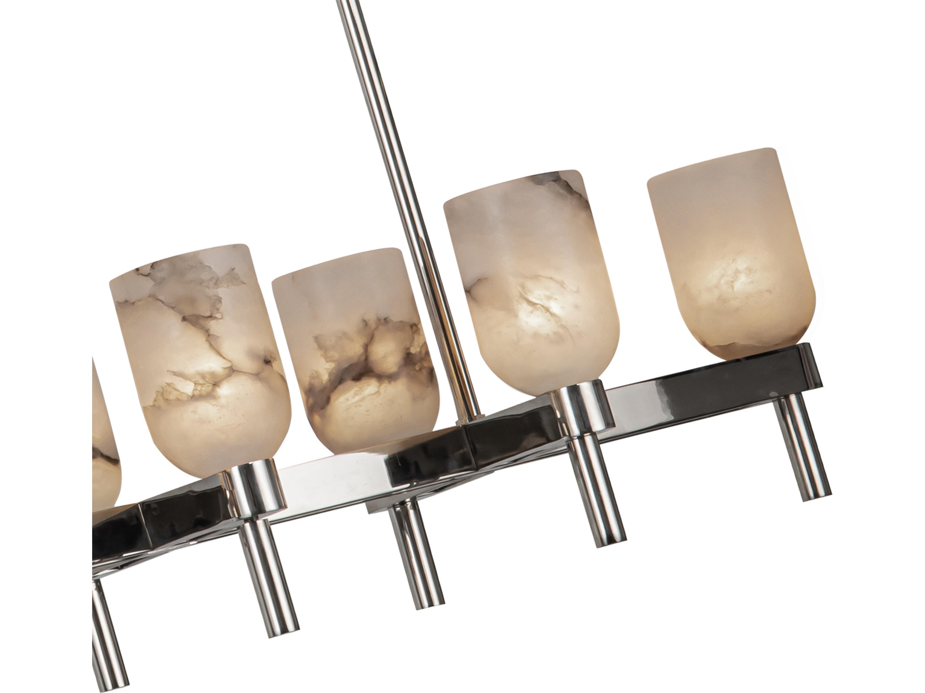 Alora Lighting Lucian 10-Light Polished Nickel Linear Island Pendant