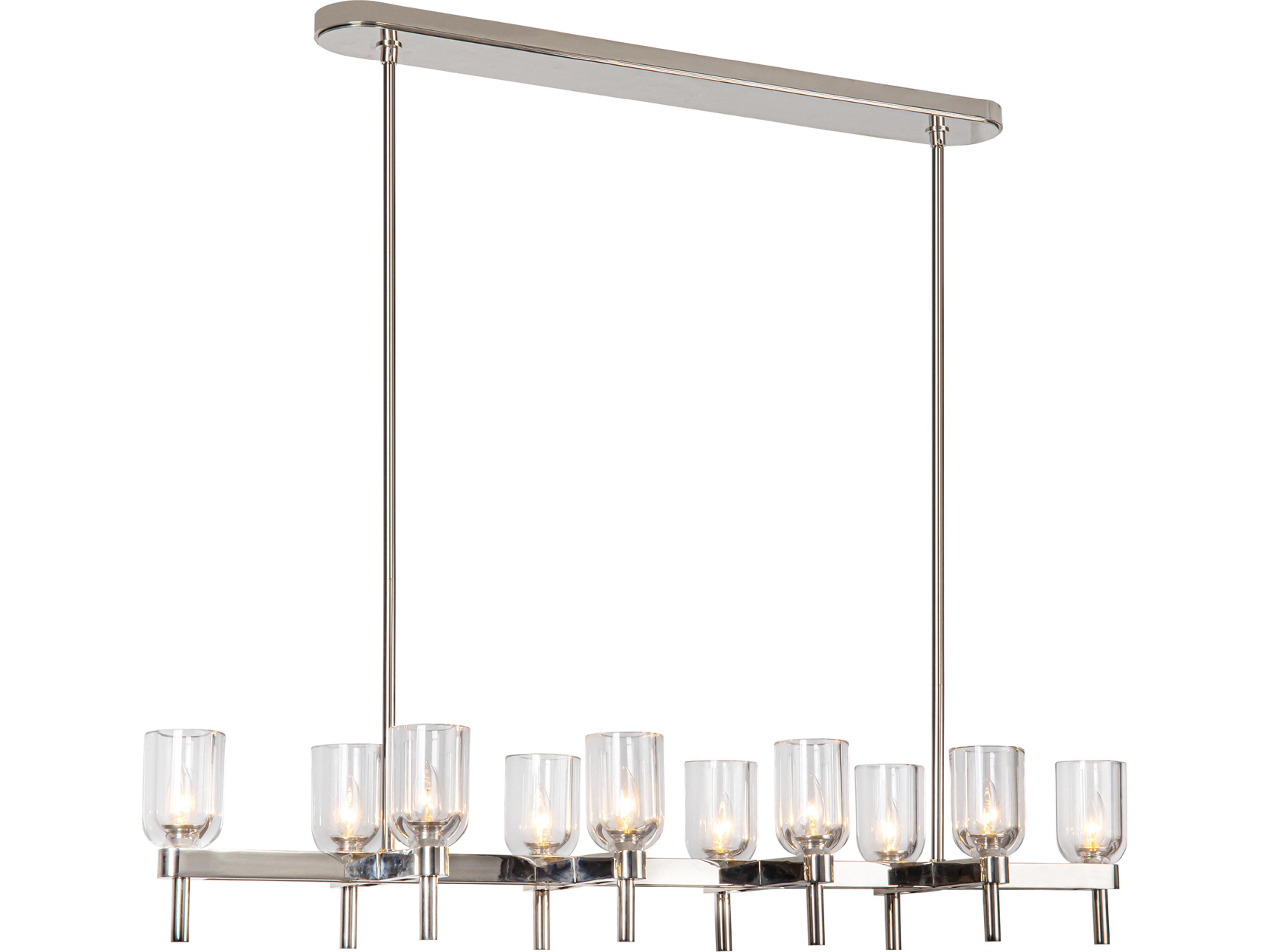 Alora Lighting Lucian 10-Light Polished Nickel Linear Island Pendant