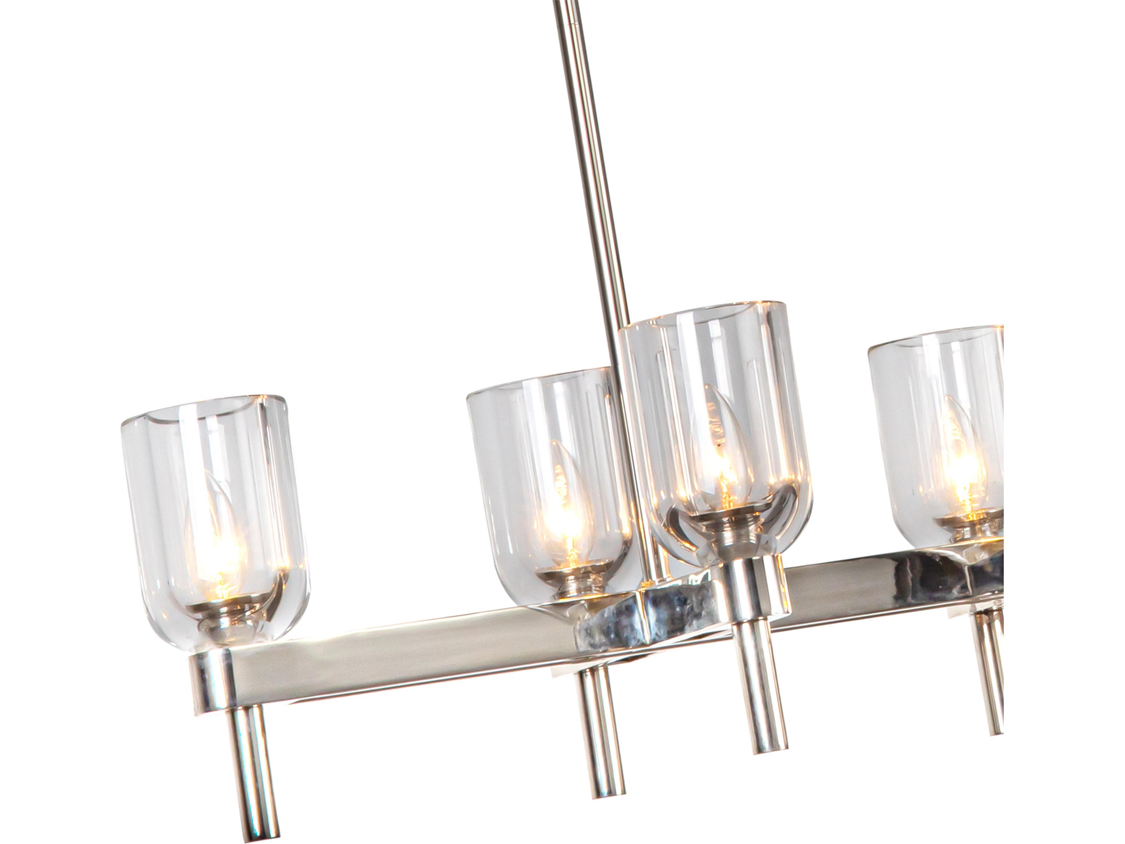 Alora Lighting Lucian 10-Light Polished Nickel Linear Island Pendant