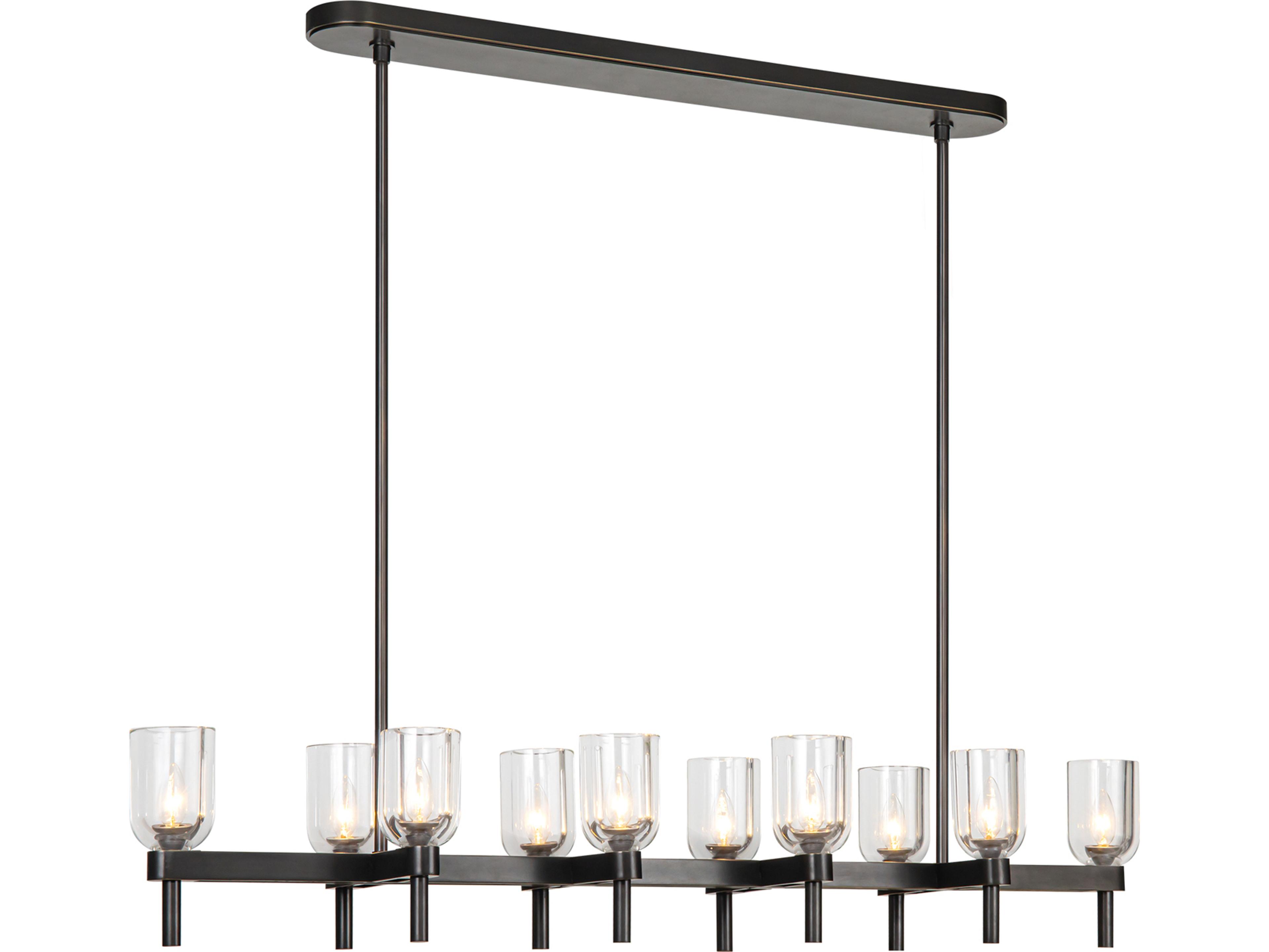 Lucian Linear Pendant in Urban Bronze and Clear Crystal