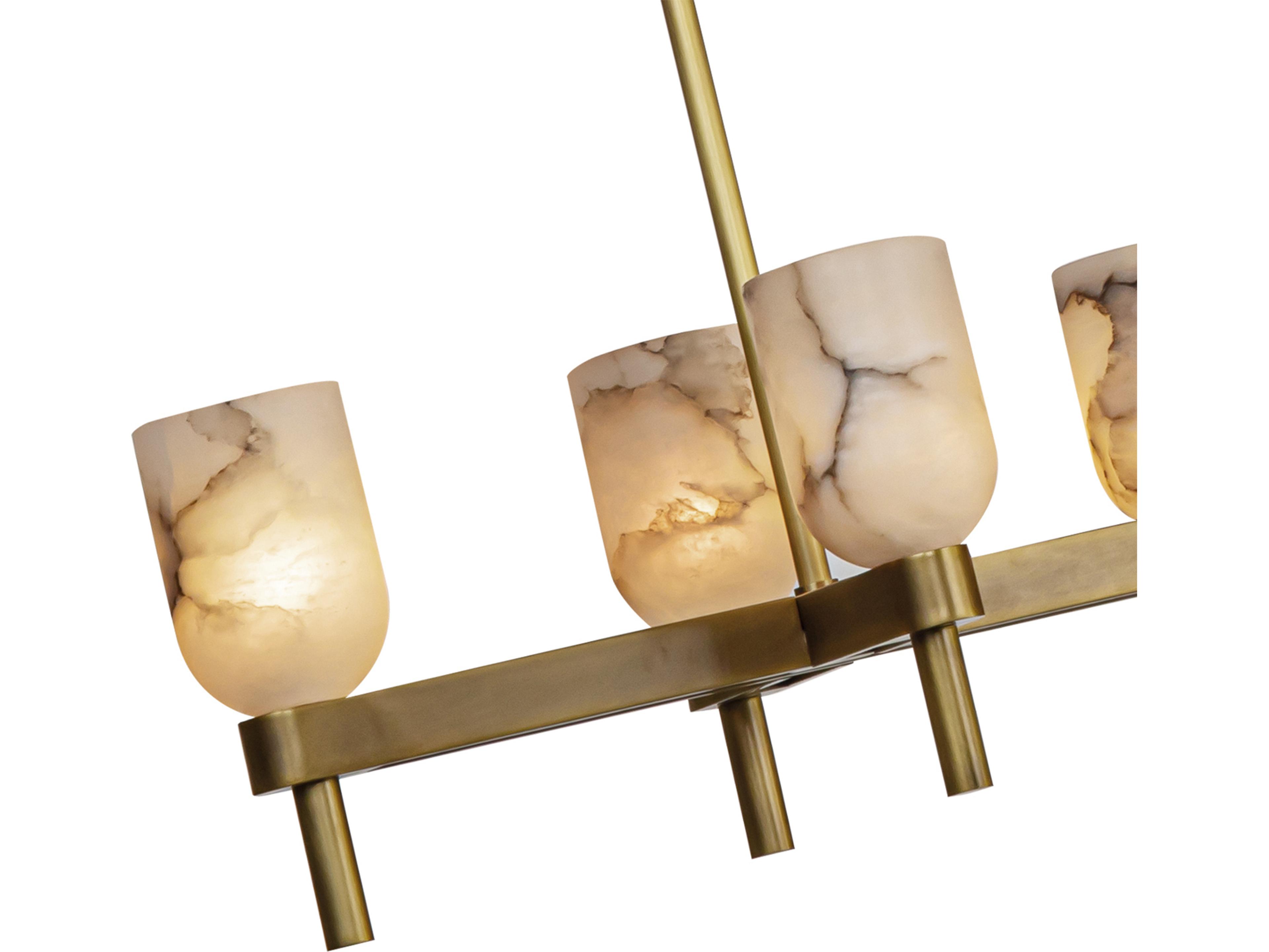 Alora Lighting Lucian 10-Light Vintage Brass Linear Island Pendant