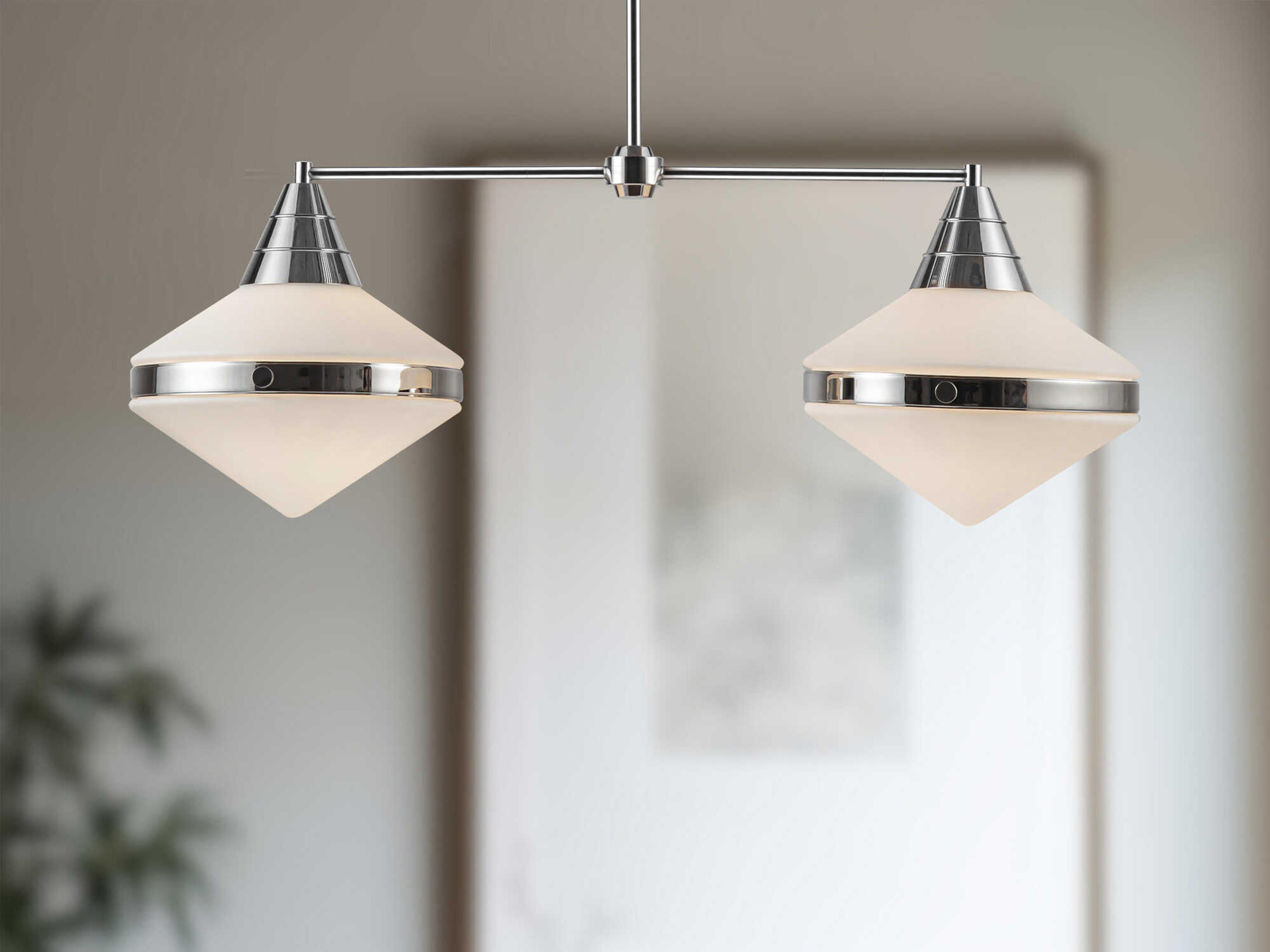 Alora Lighting Willard 2-Light Polished Nickel Geometric Island Pendant