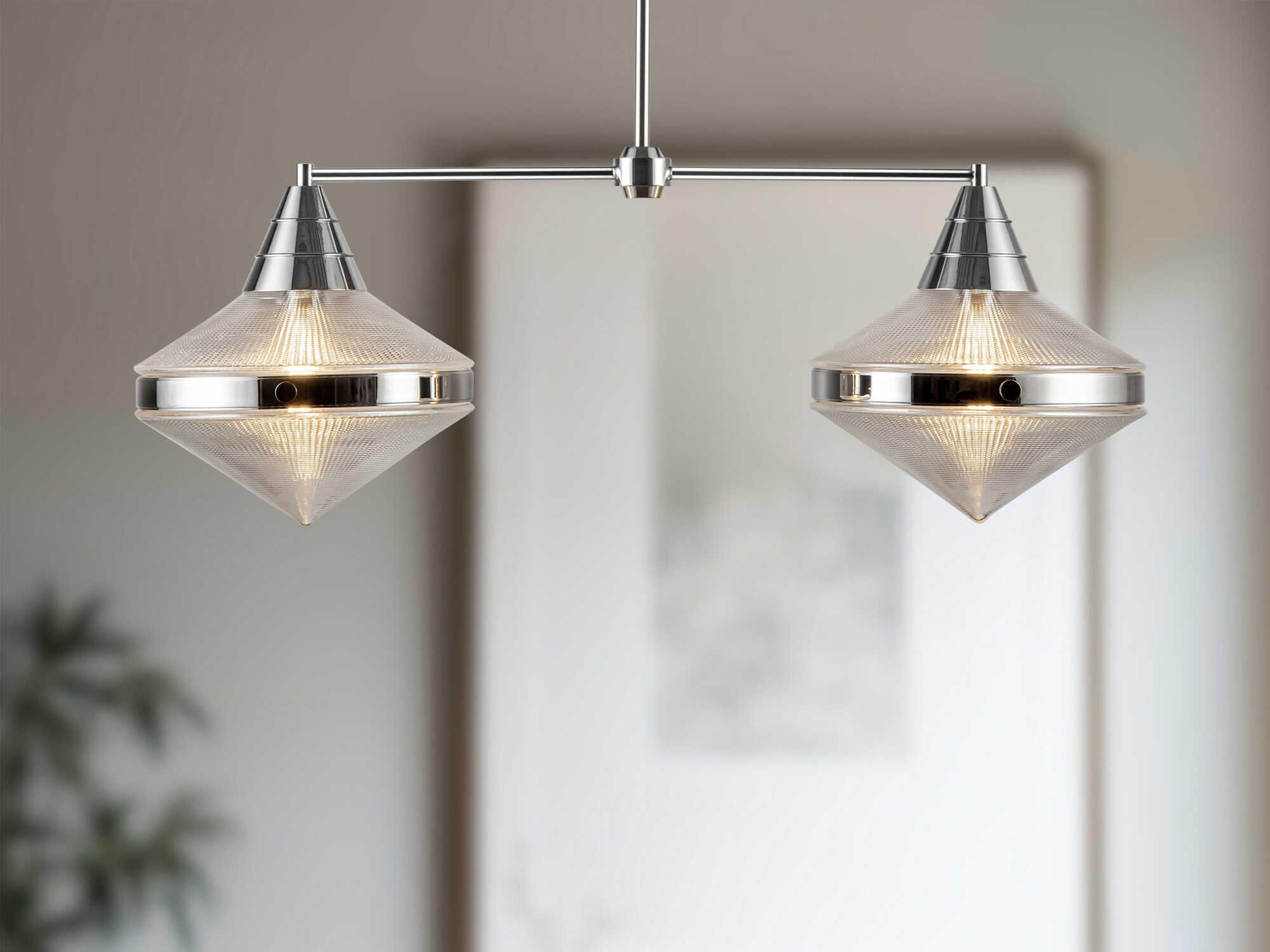 Alora Lighting Willard 2-Light Polished Nickel Geometric Island Pendant