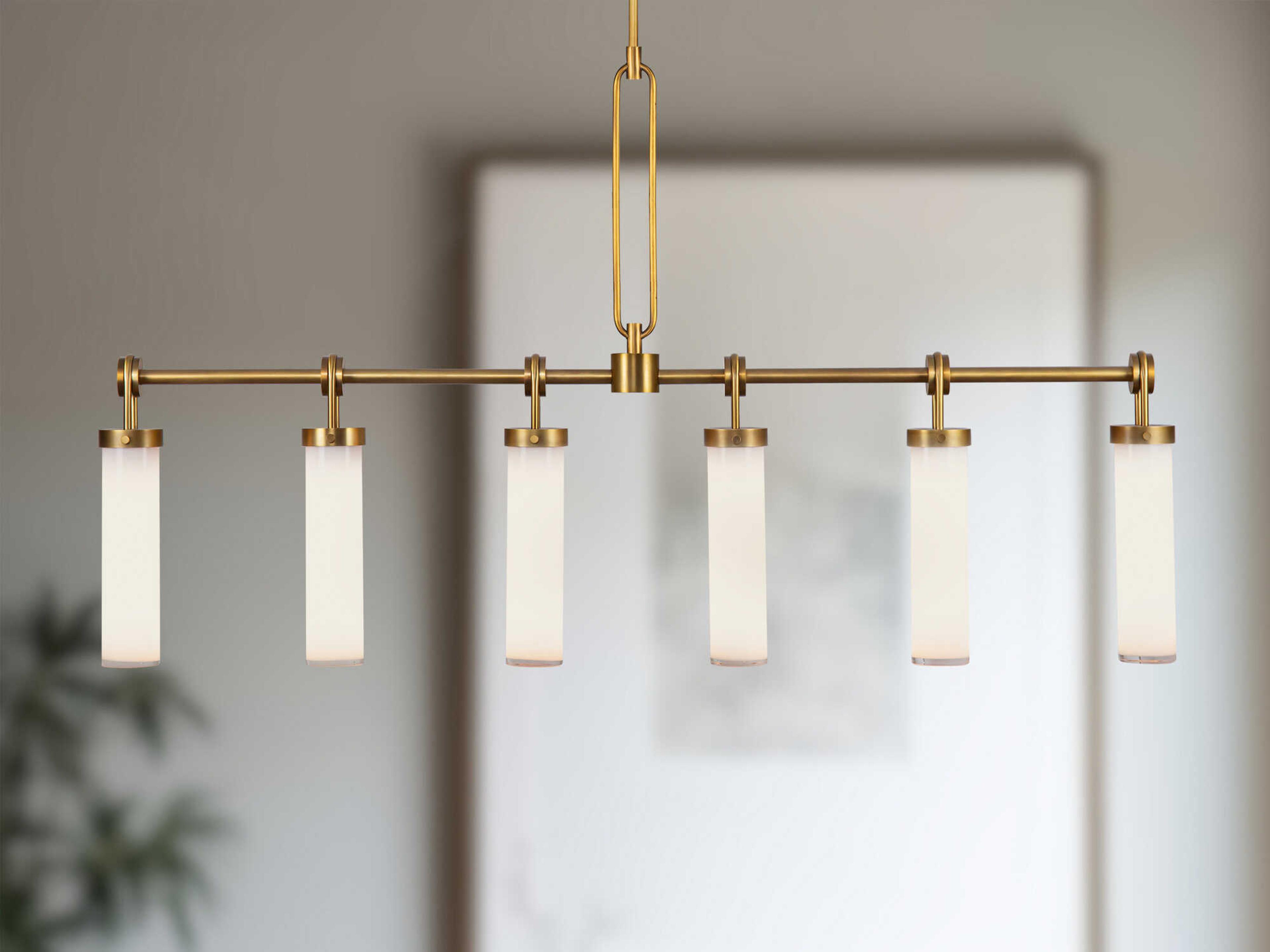 Alora Lighting Wynwood 6-Light Vintage Brass Linear Island Pendant