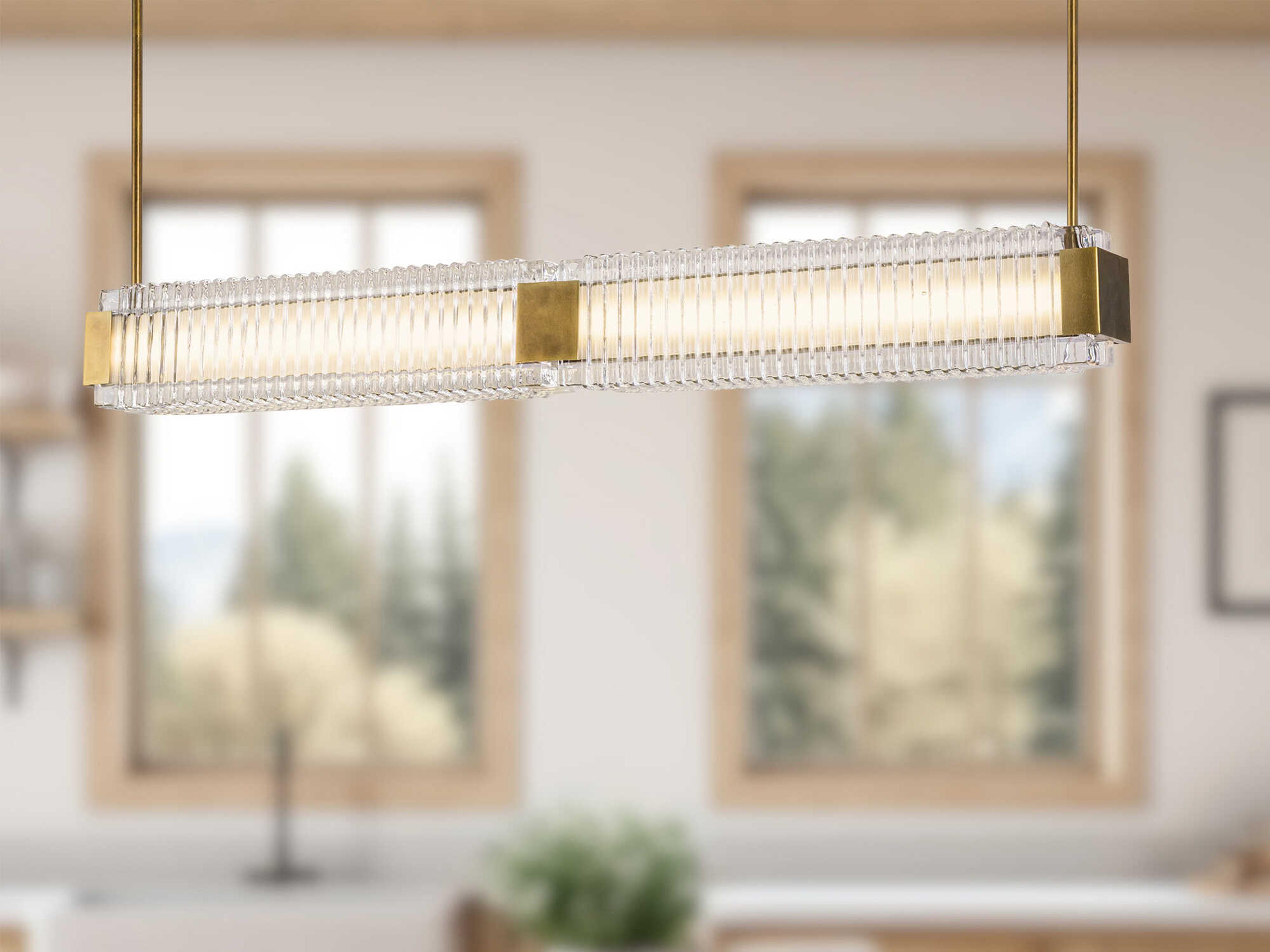 Alora Lighting Alai Vintage Brass Linear Island Pendant