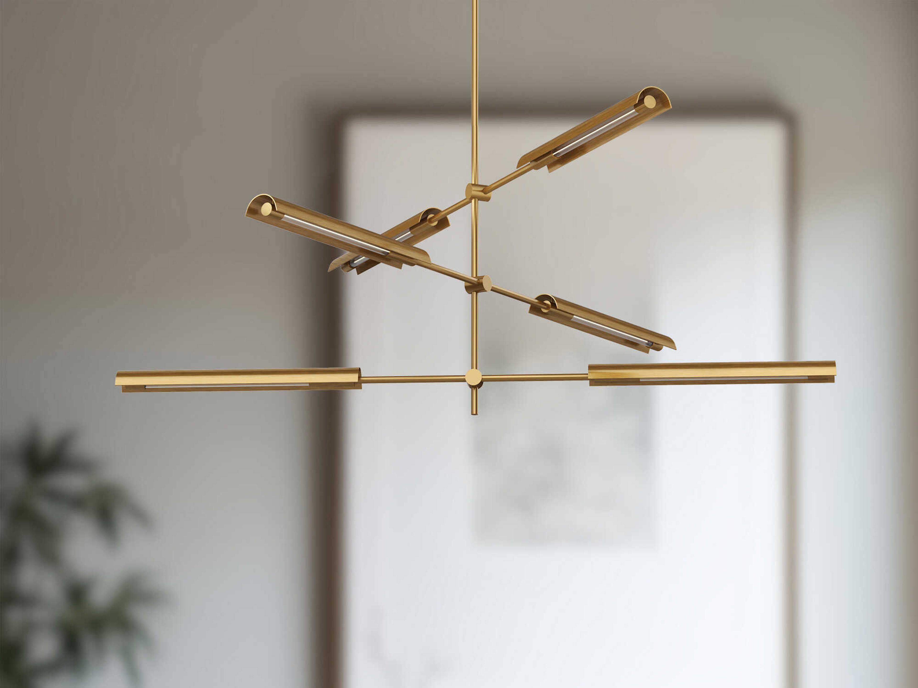 Alora Lighting Astrid Vintage Brass Linear Pendant