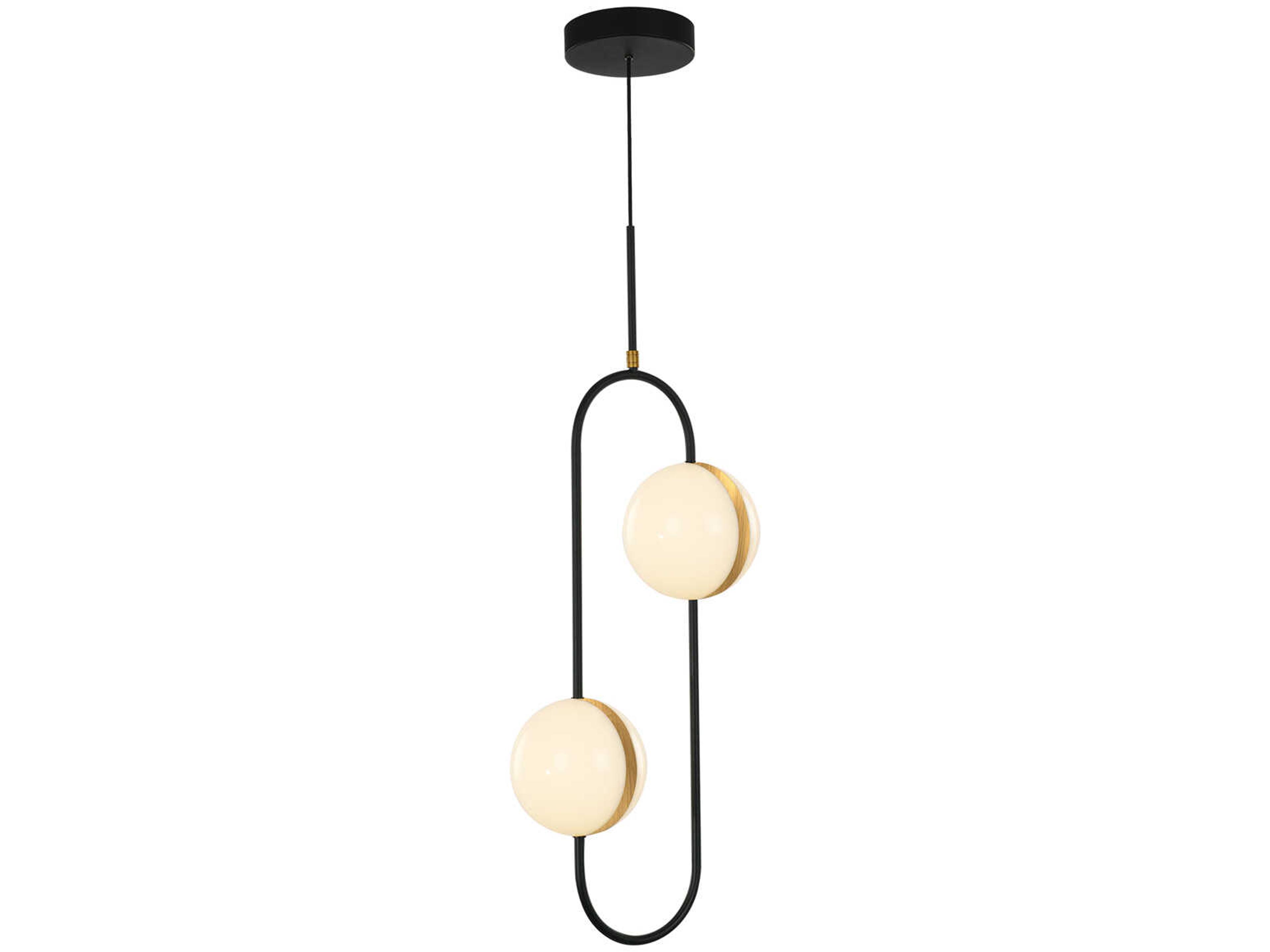 Tagliato LED Pendant Light in Matte Black and Brushed Gold