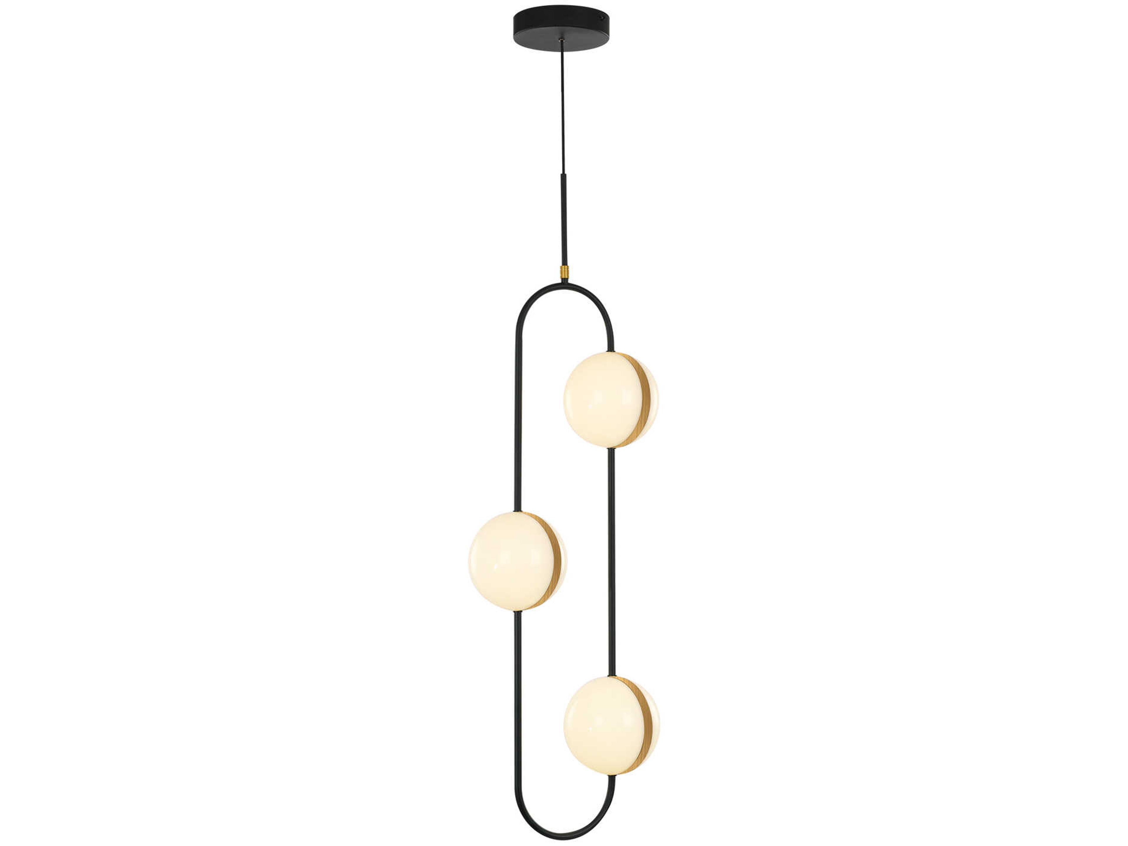 Tagliato Pendant Light Matte Black and Brushed Gold