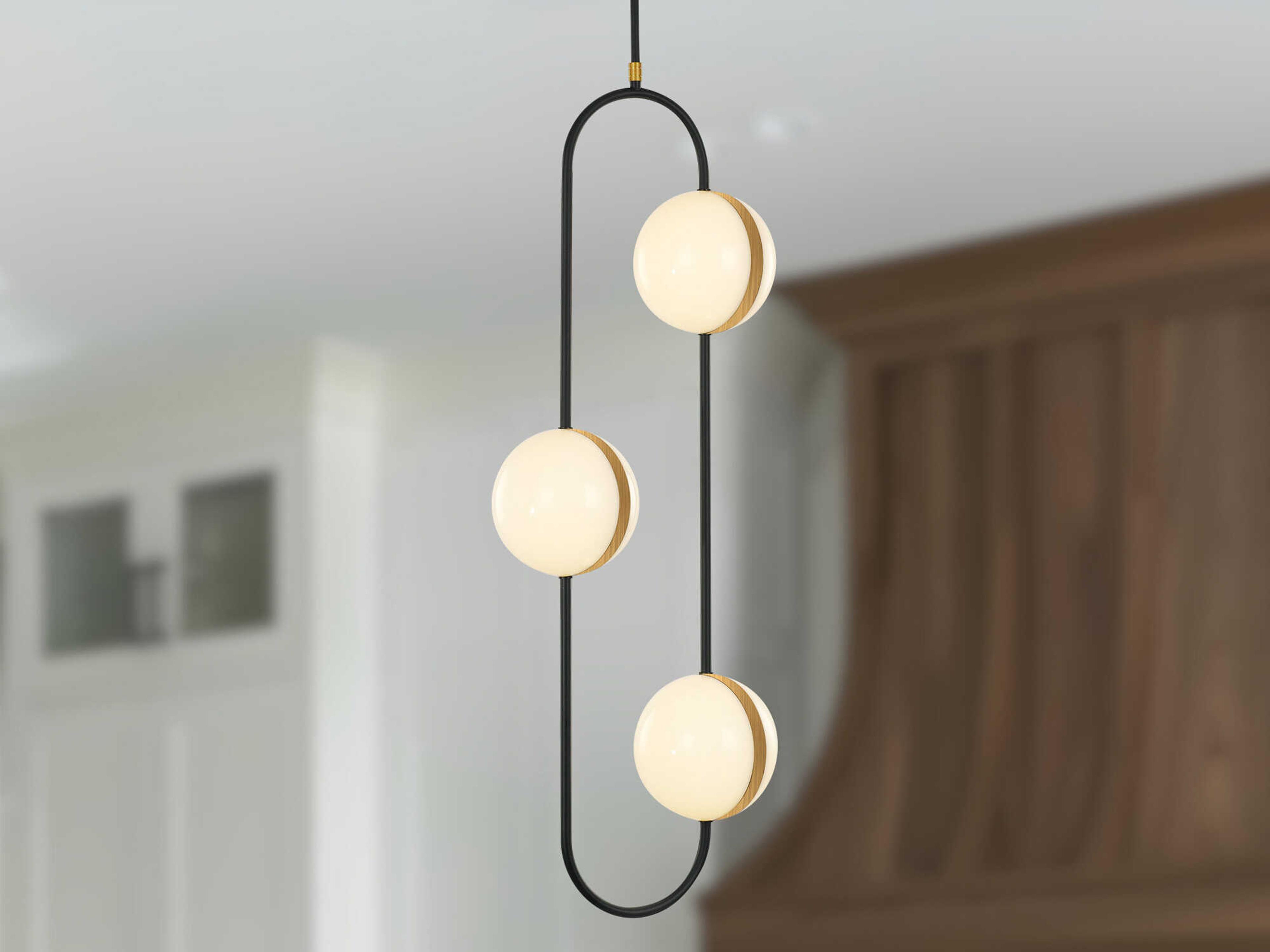 Alora Lighting Tagliato Matte Black Brushed Gold Globe Pendant