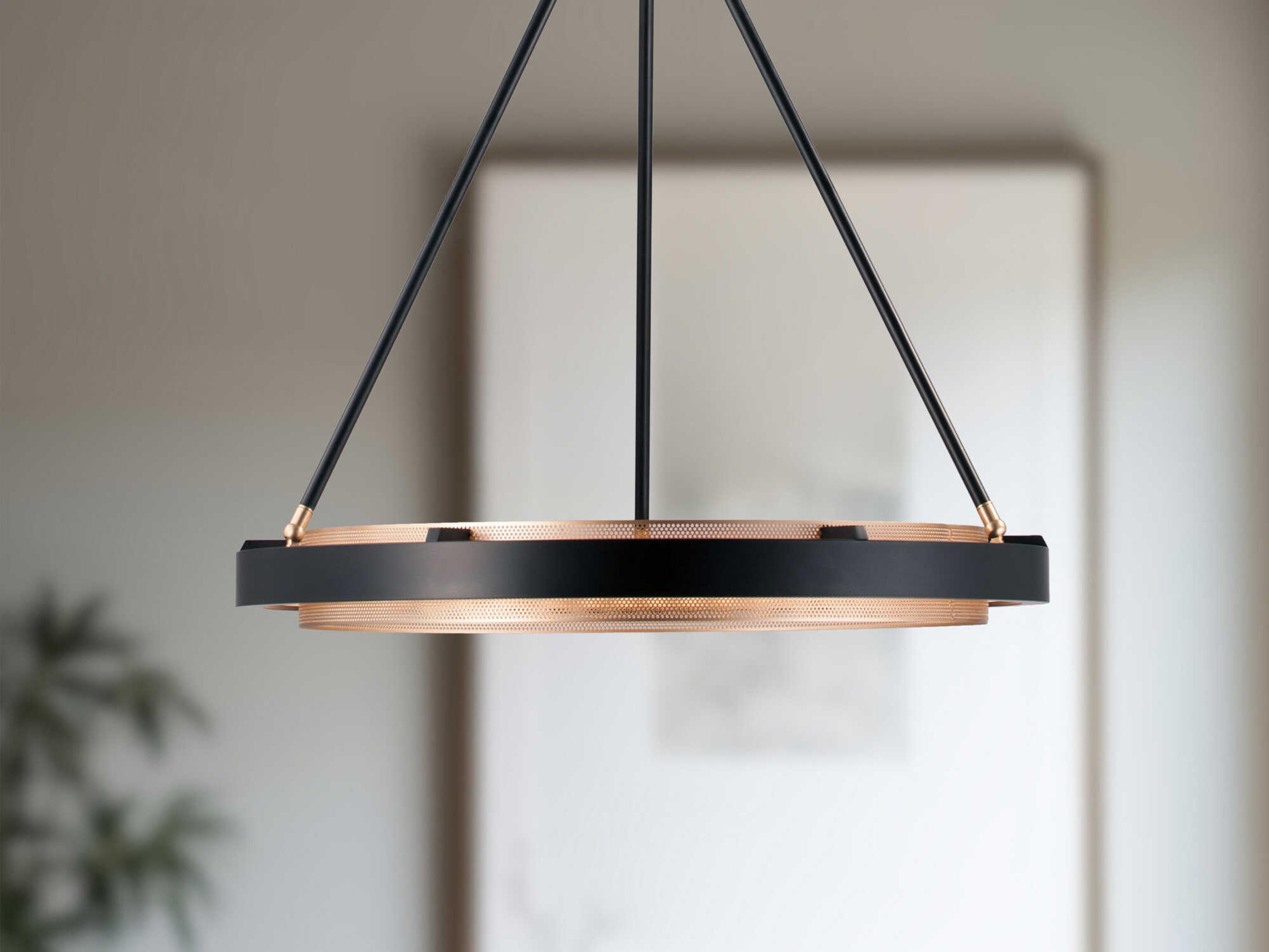 Alora Lighting Duo Classic Black Gold Shimmer Round Pendant