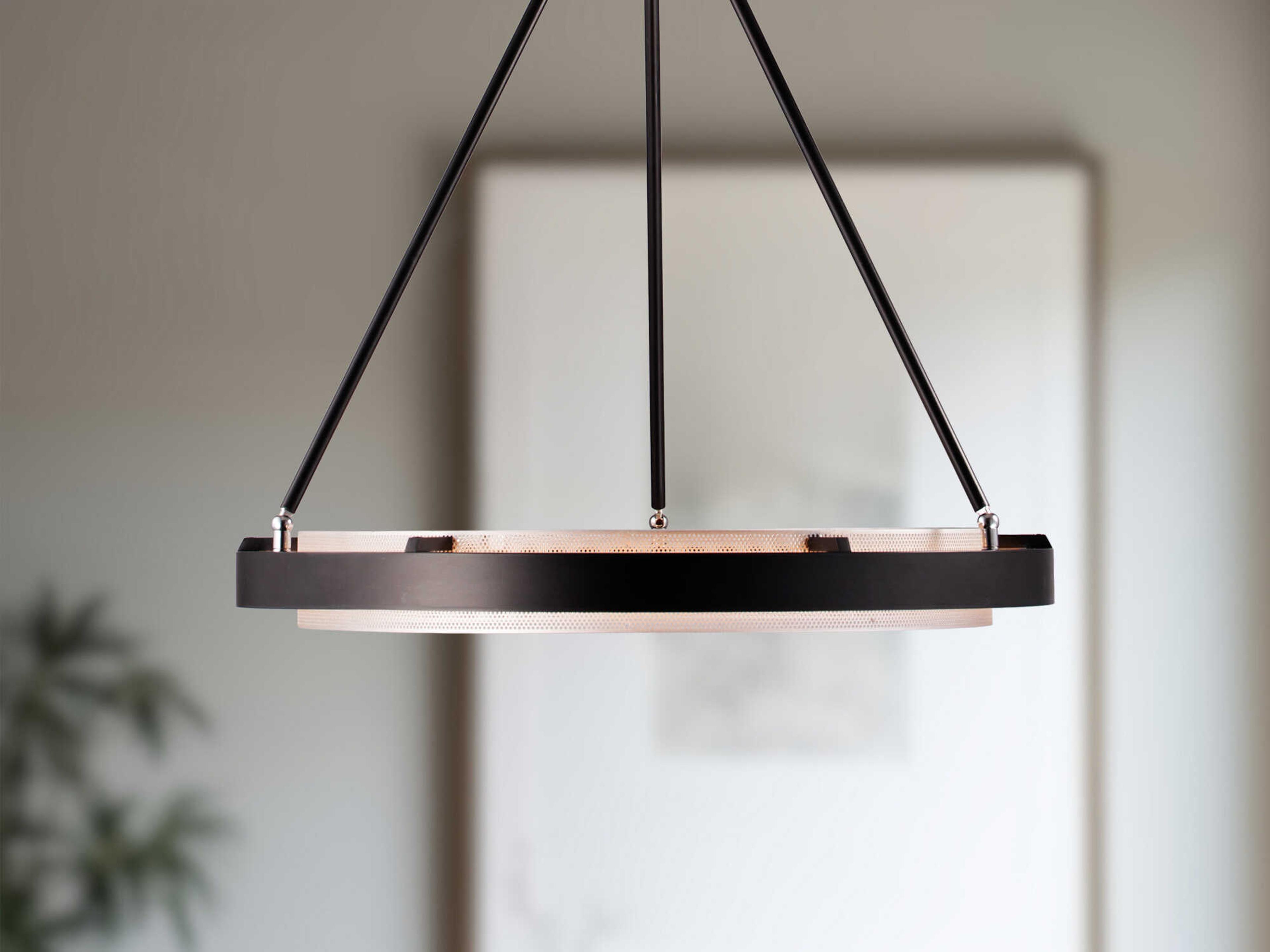 Alora Lighting Duo Classic Black Silver Shimmer Round Pendant