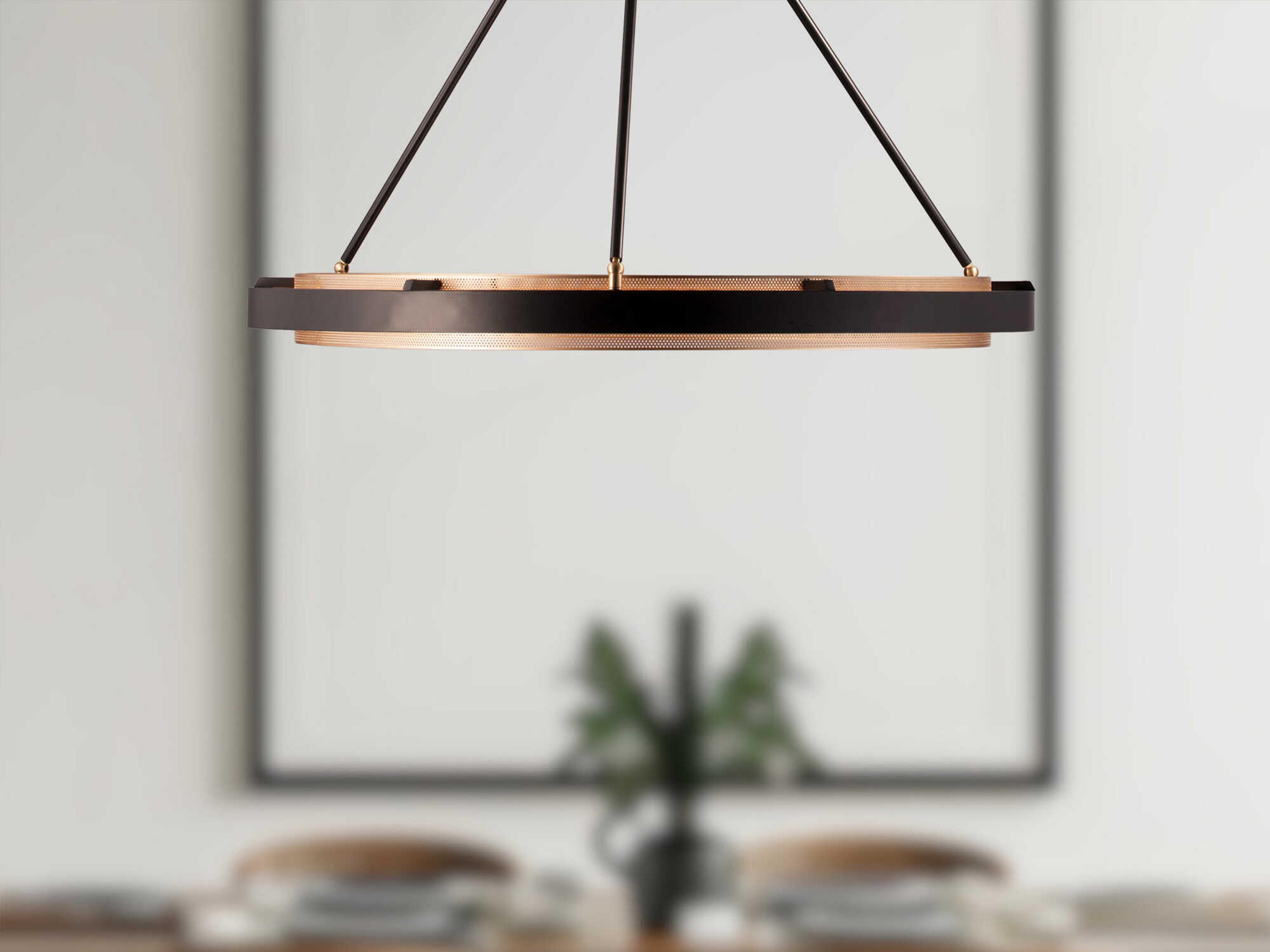 Alora Lighting Duo Classic Black Silver Shimmer Round Pendant