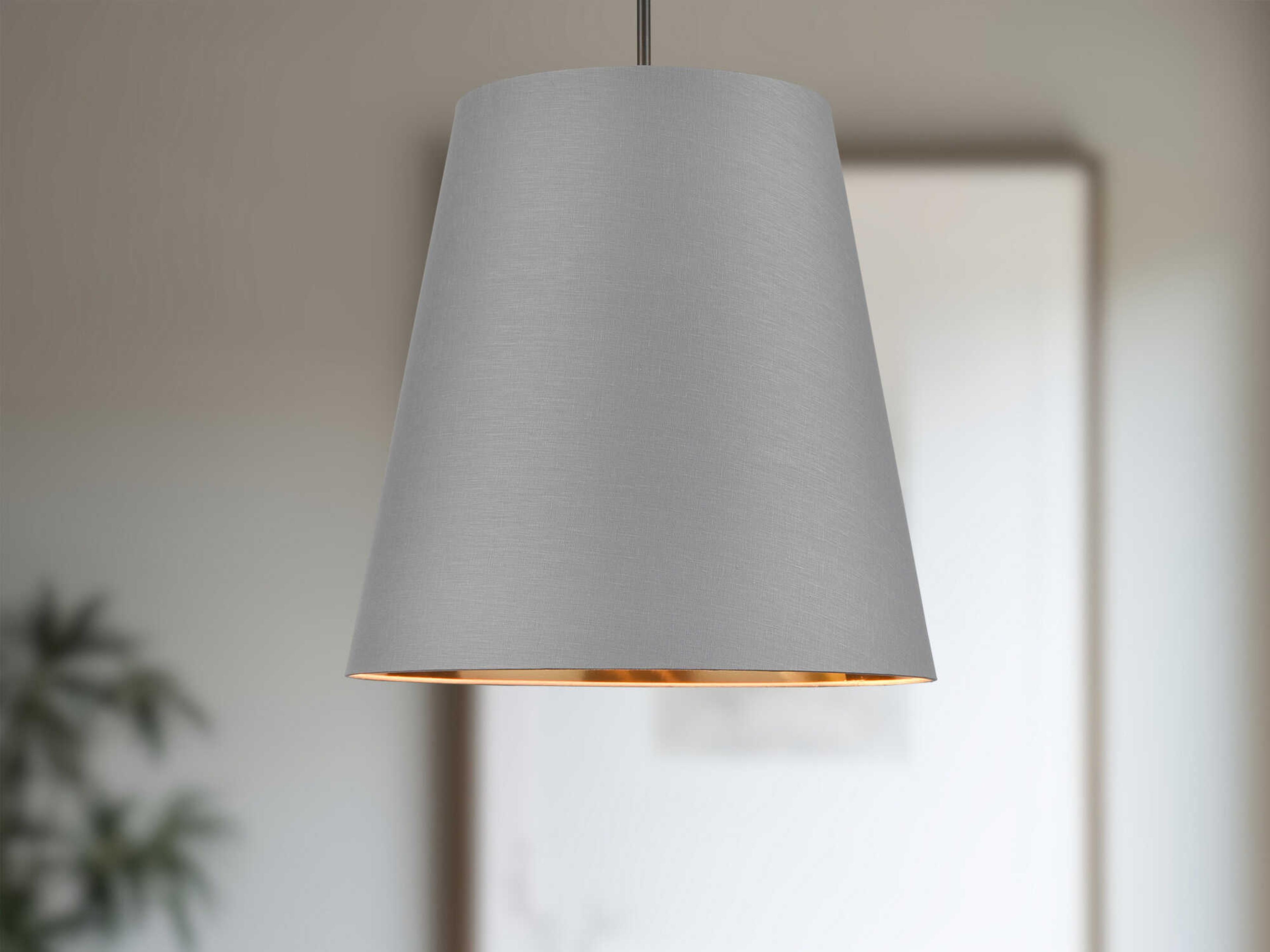 Alora Lighting Calor 3-Light Urban Bronze Gray Drum Pendant