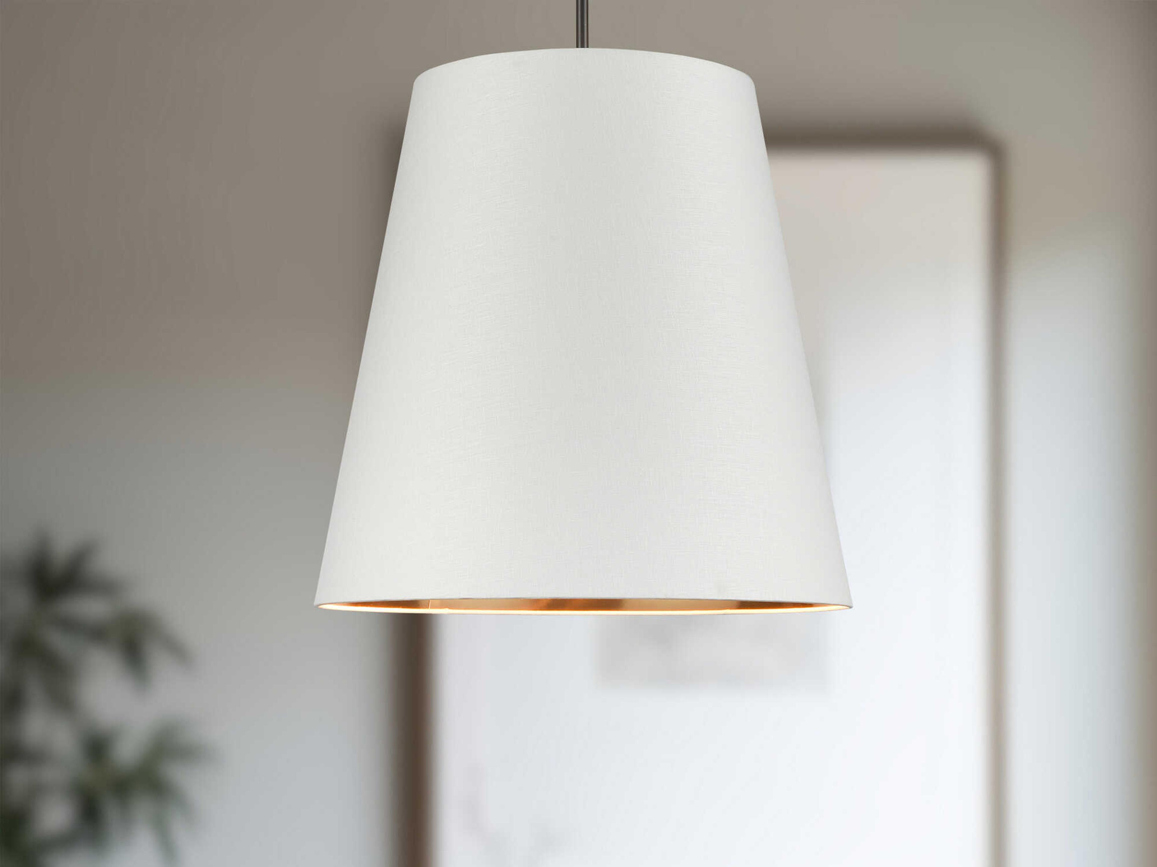 Alora Lighting Calor 3-Light Urban Bronze White Drum Pendant