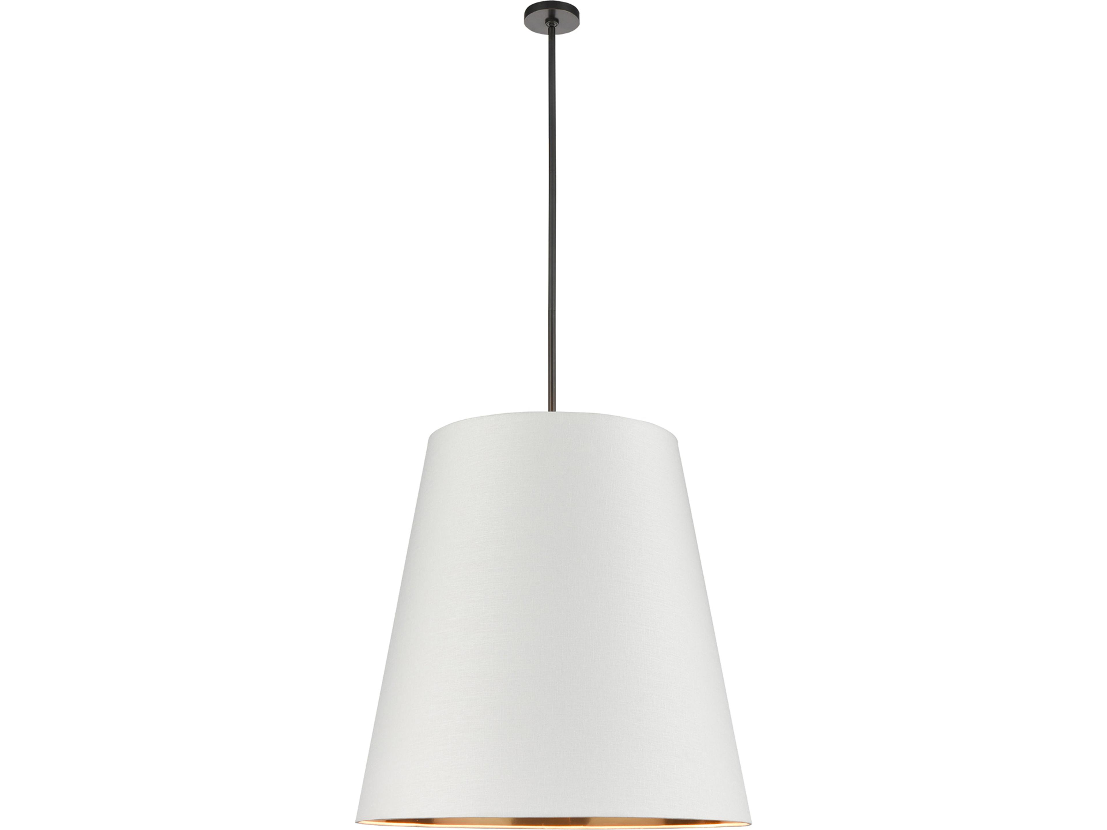 Alora Lighting Calor 3-Light Urban Bronze White Drum Pendant