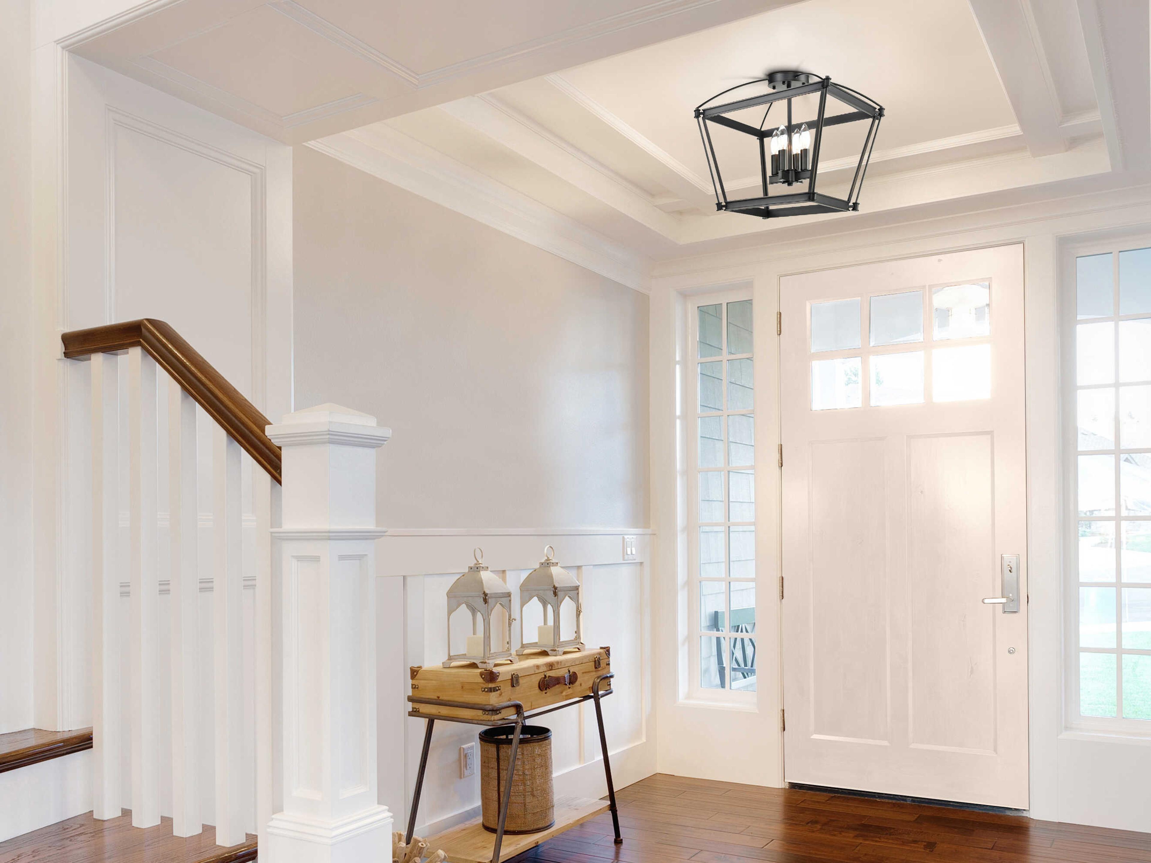 Alora Lighting Manor 4-Light Urban Bronze Black Lantern Pendant