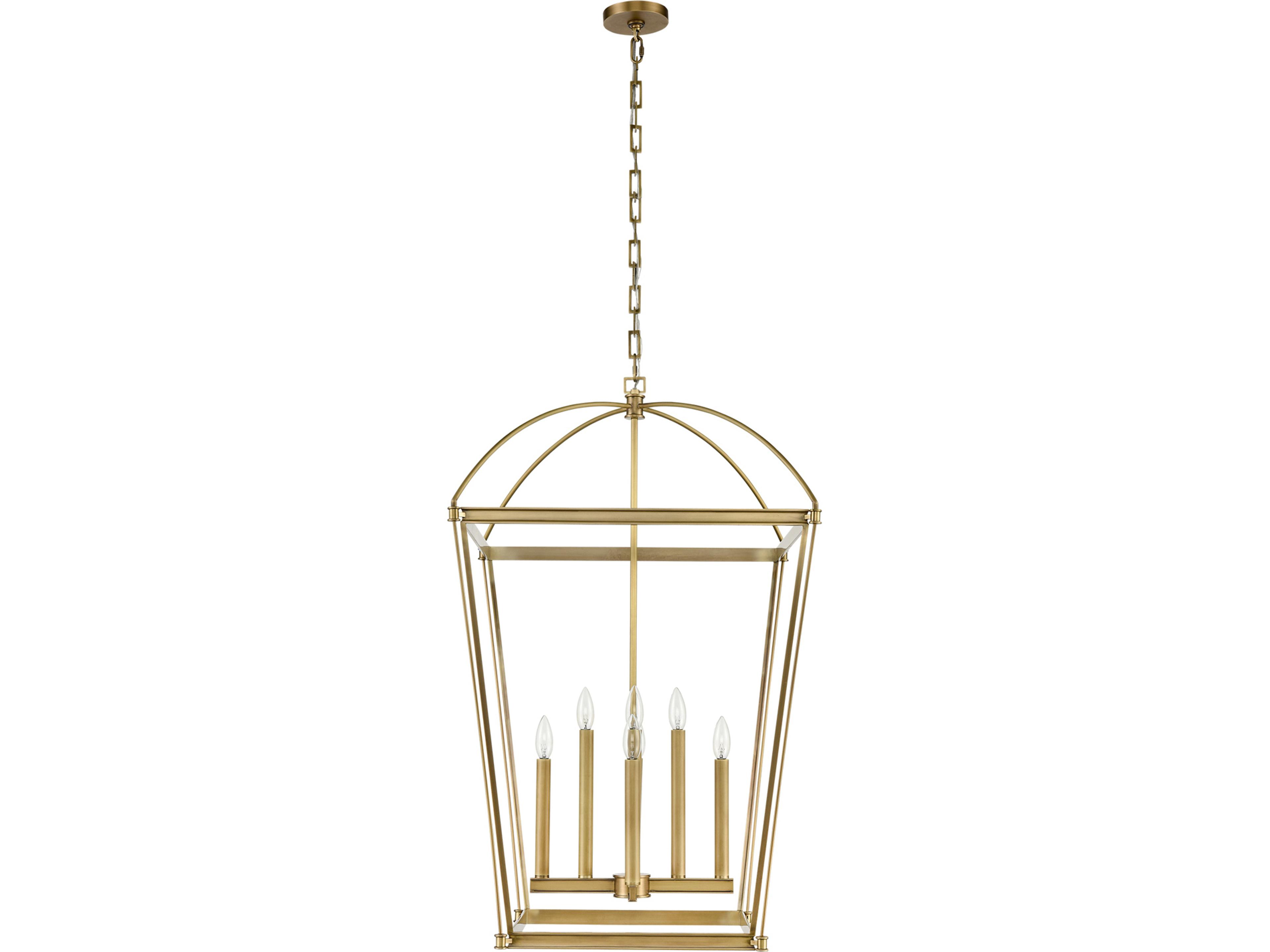 Manor 8 Light Chandelier in Vintage Brass