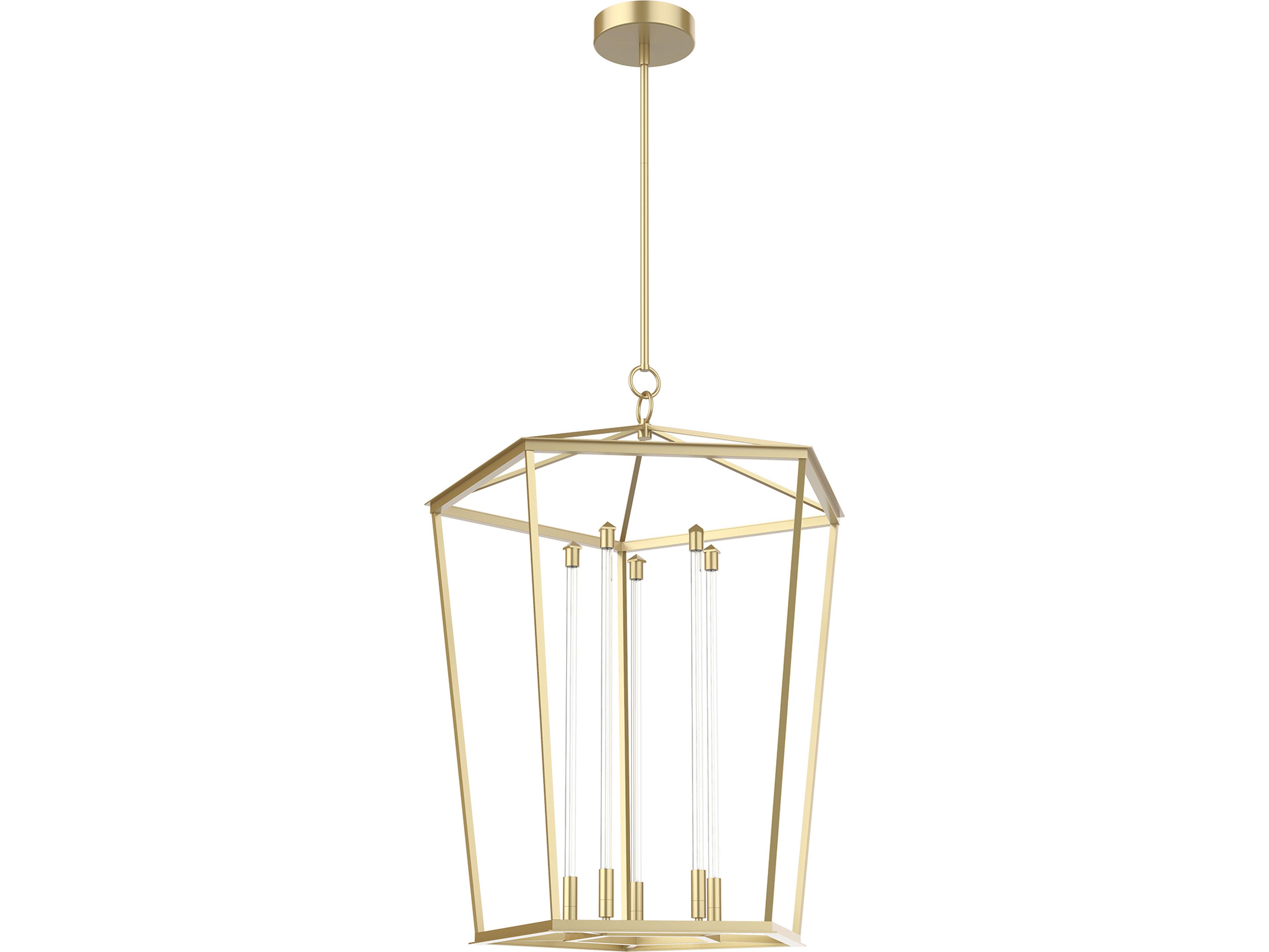 Delphine Pendant Light Natural Brass Modern Lantern