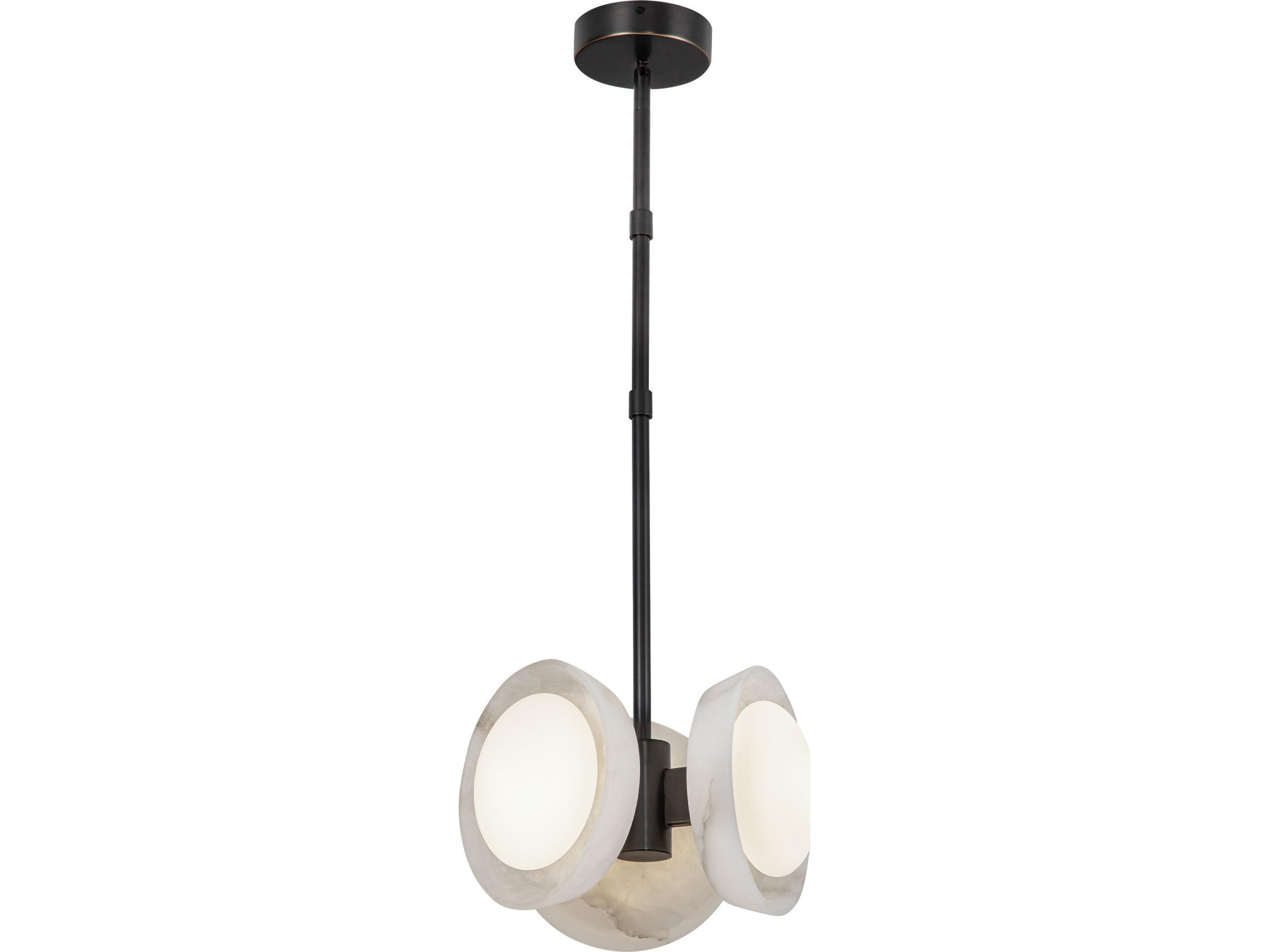 Alonso LED Pendant Urban Bronze with Alabaster Shade