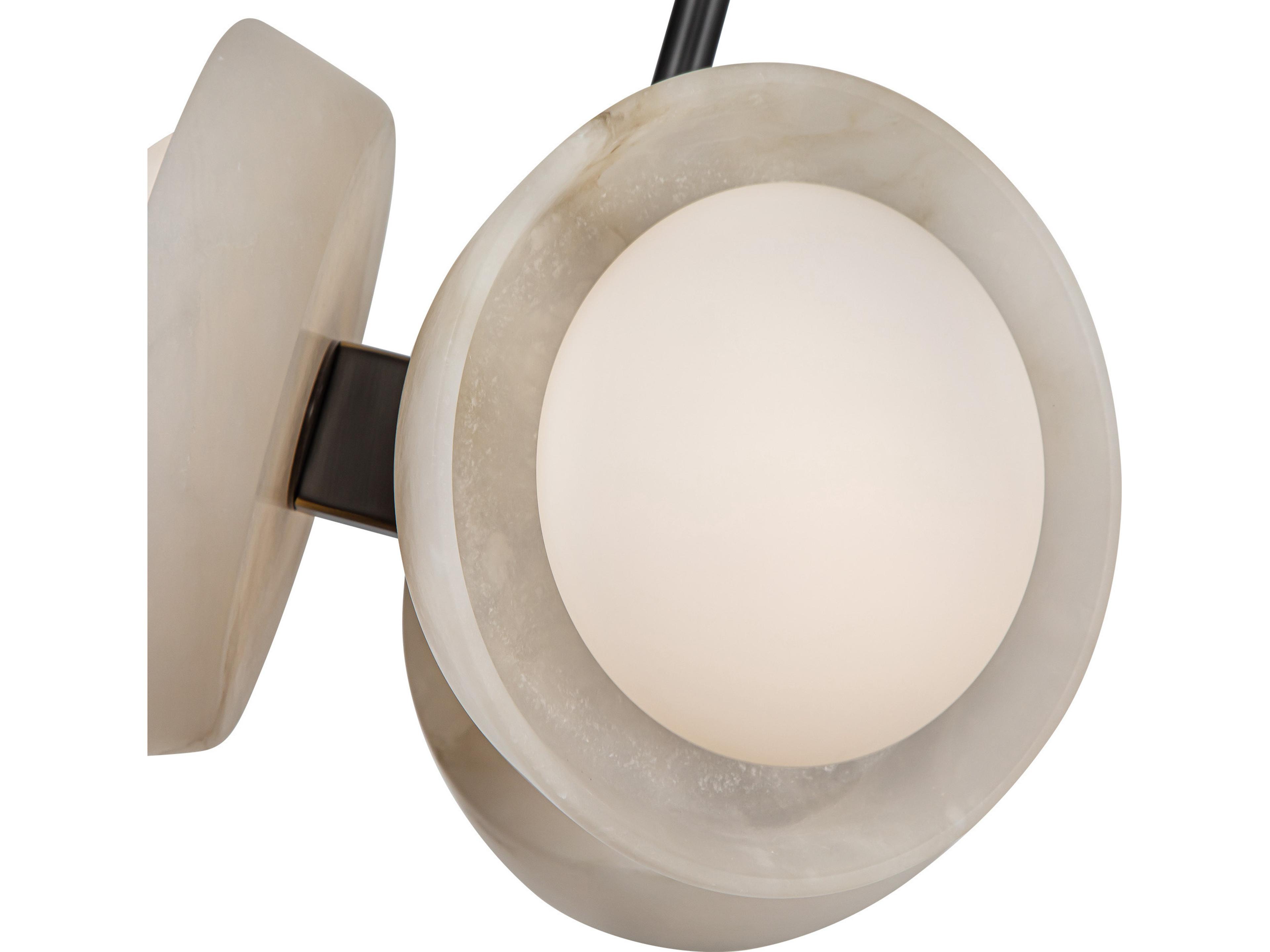 Alora Lighting Alonso Urban Bronze Alabaster Round Mini Pendant