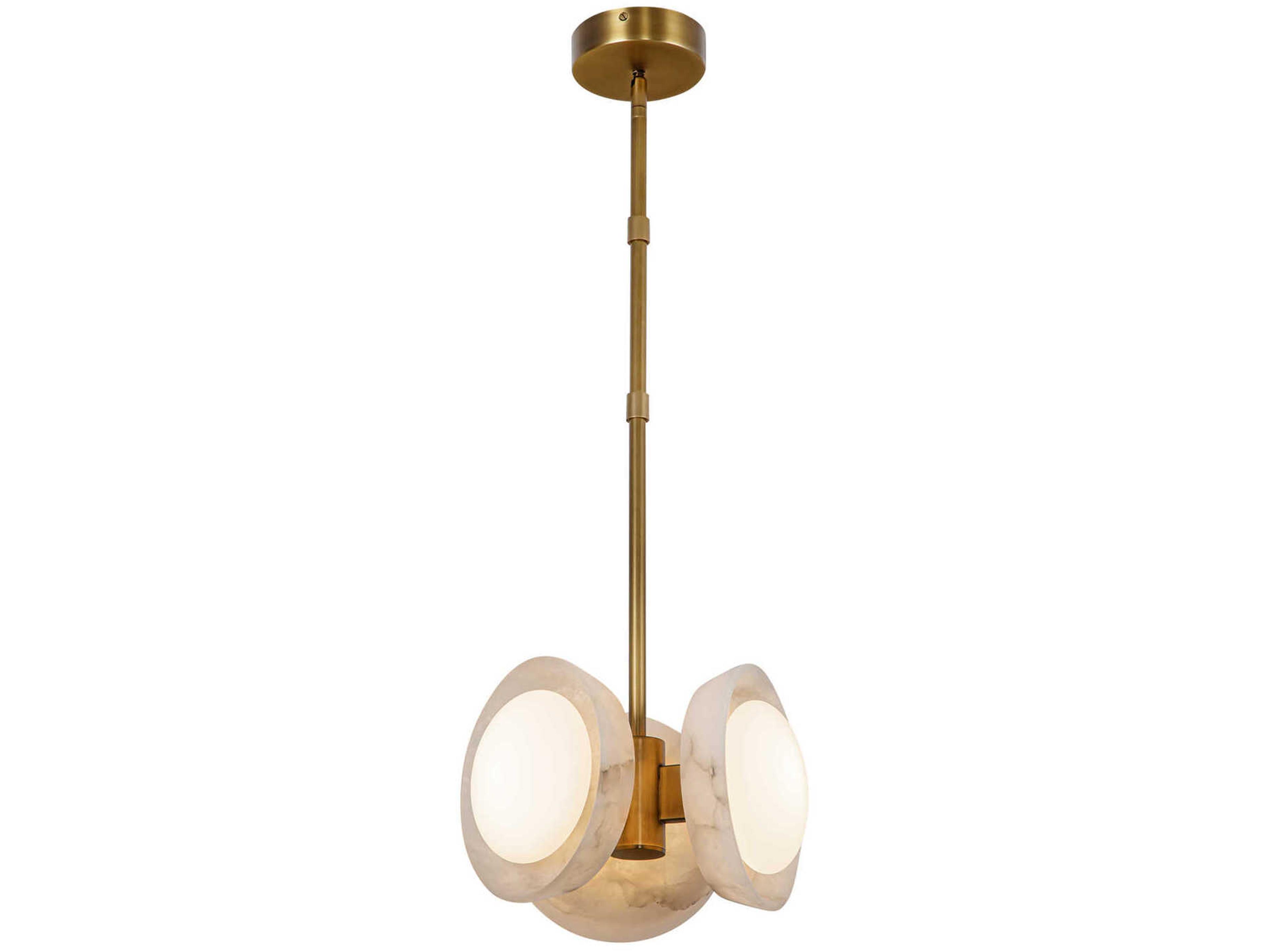 Alonso LED Pendant in Vintage Brass and Alabaster