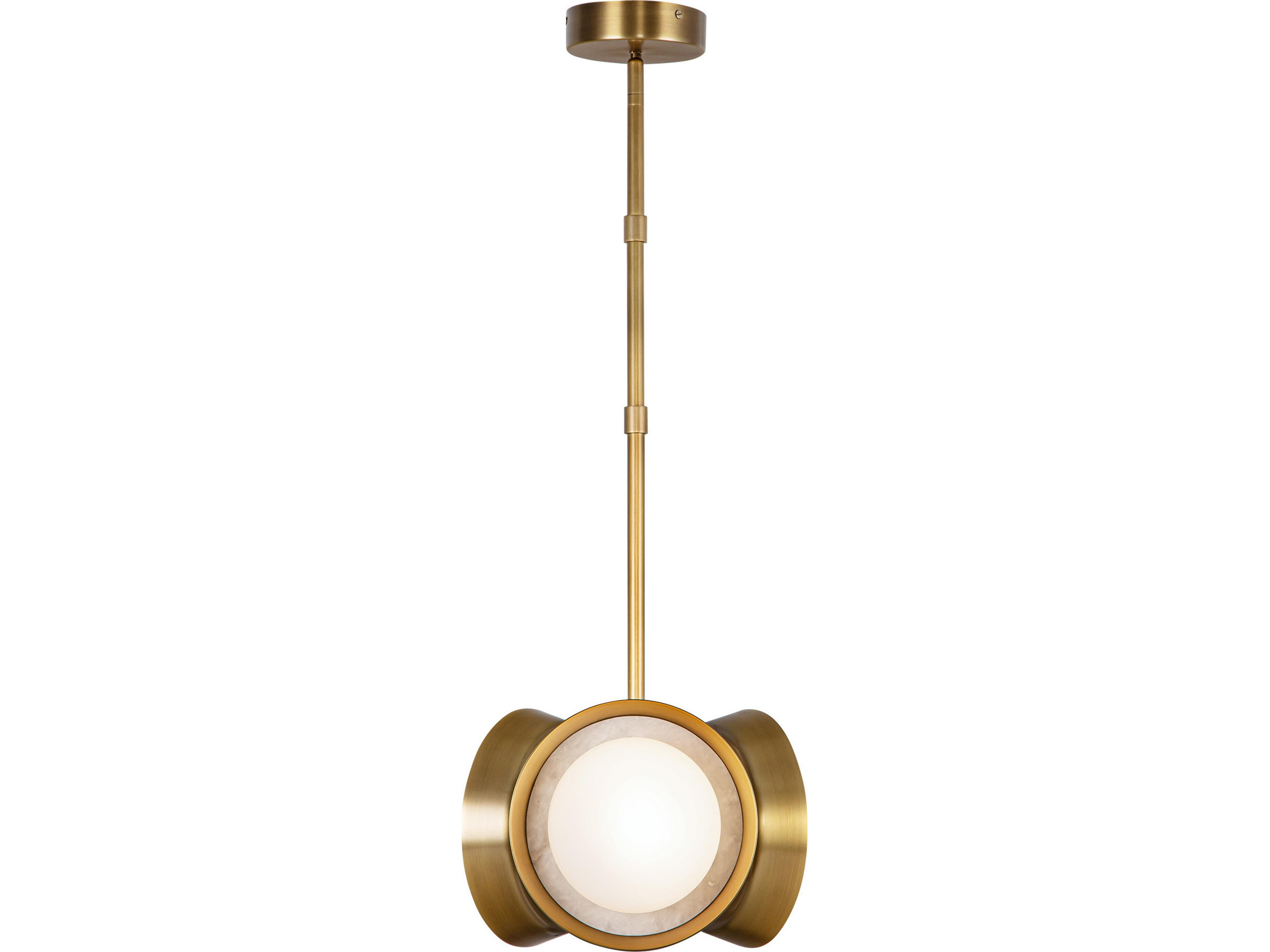 Alora Lighting Alonso Vintage Brass Round Mini Pendant