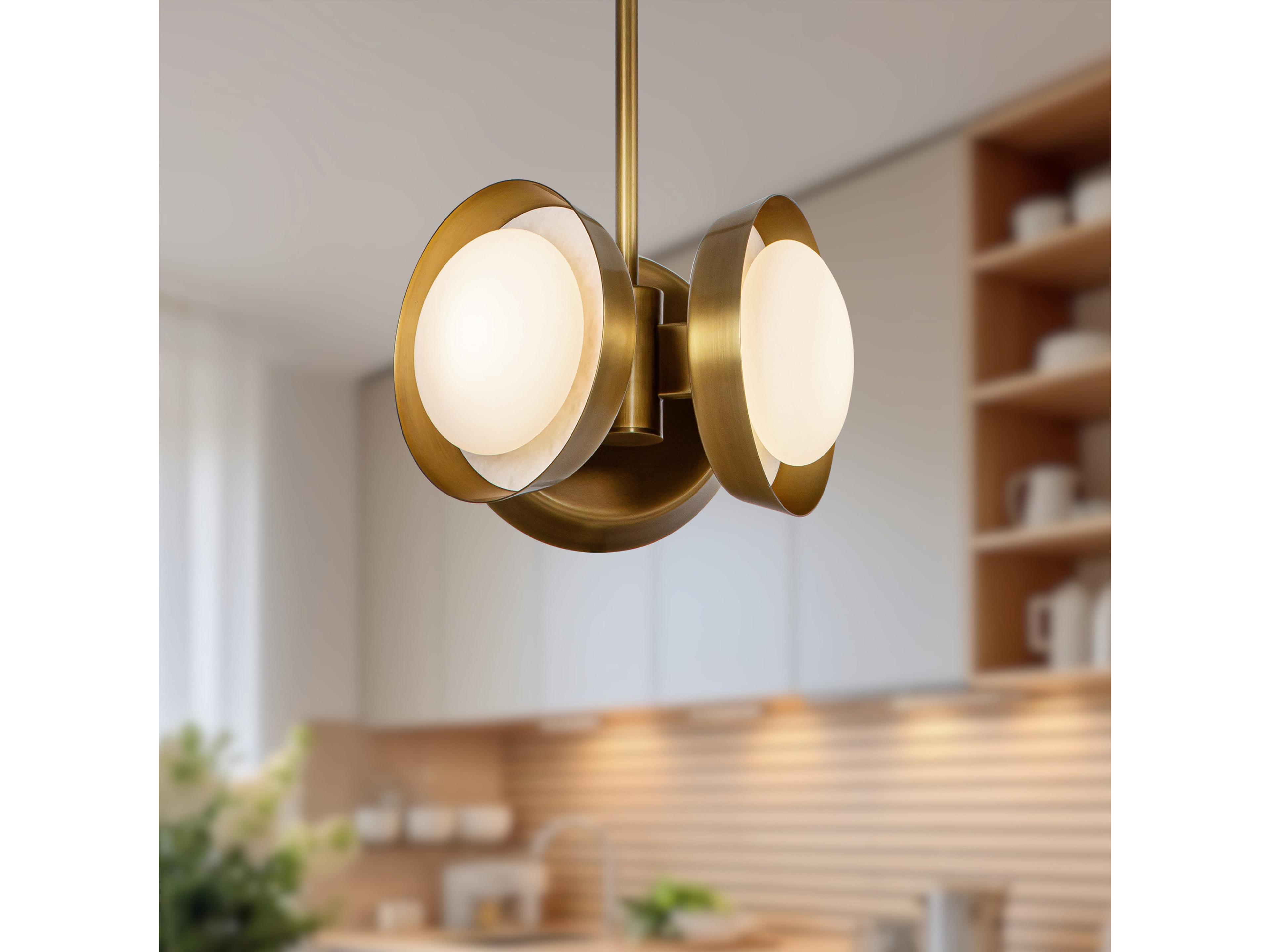 Alora Lighting Alonso Vintage Brass Round Mini Pendant