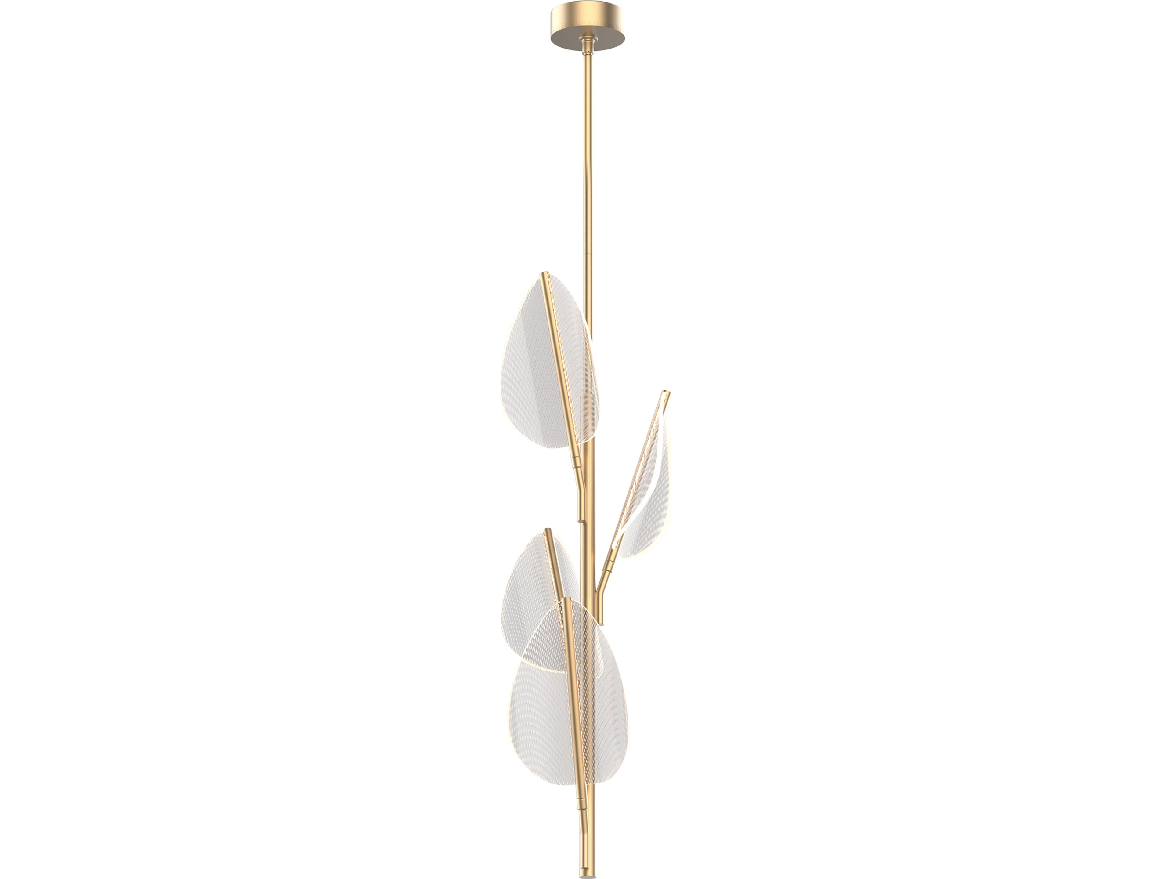Flora Natural Brass LED Pendant Light Clear Acrylic