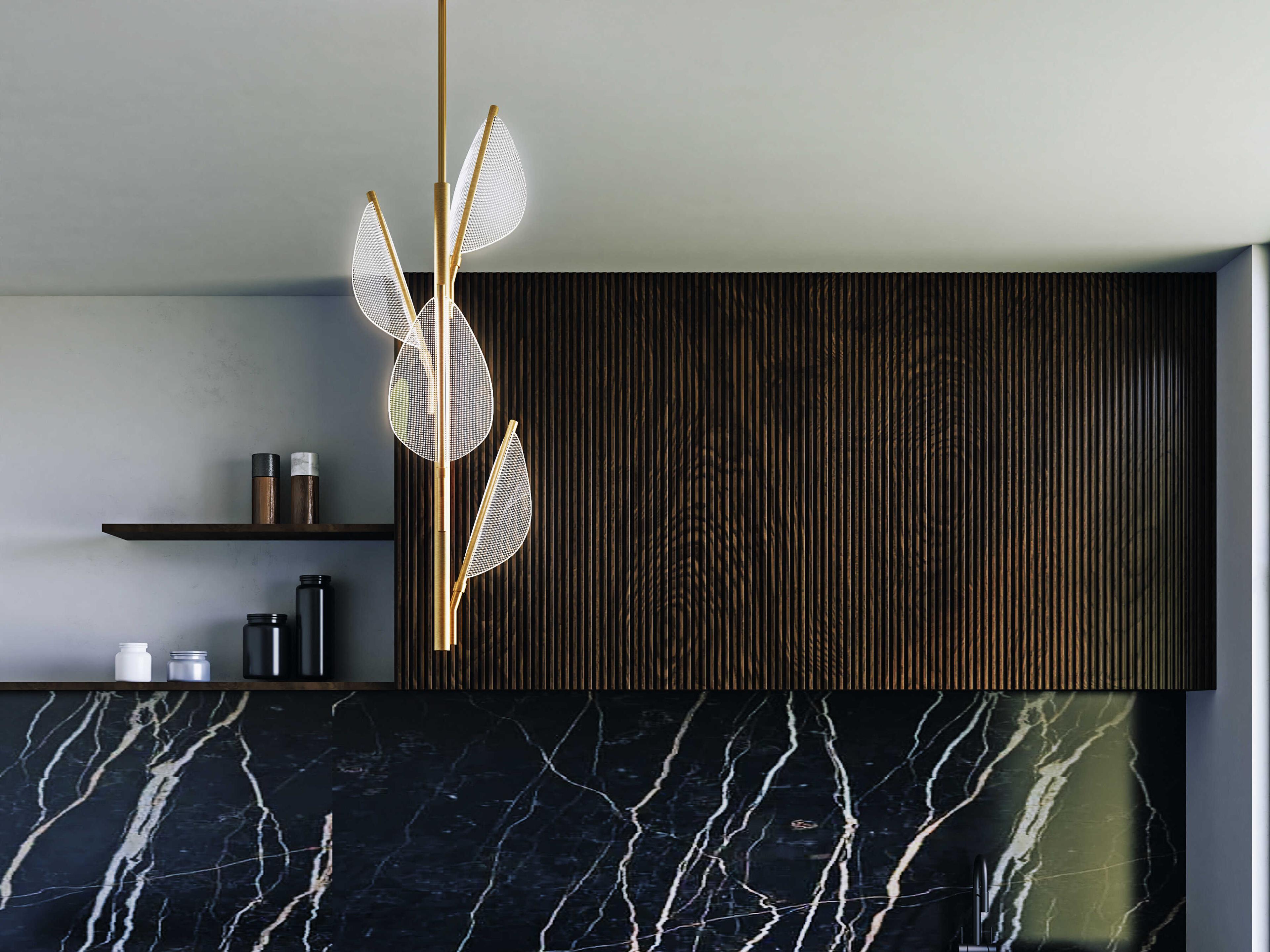 Alora Lighting Flora Natural Brass Pendant