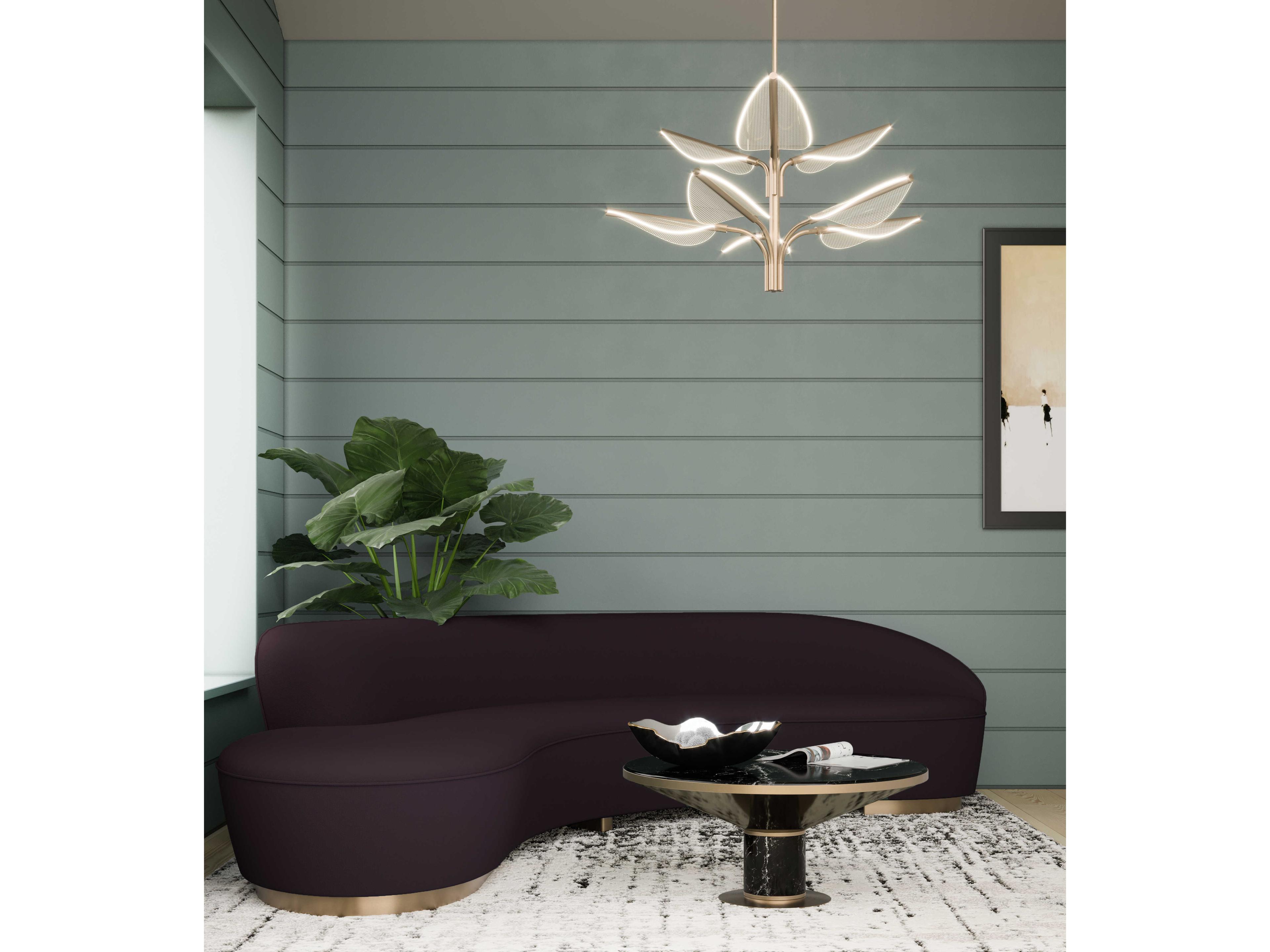 Alora Lighting Flora Natural Brass Tiered Pendant