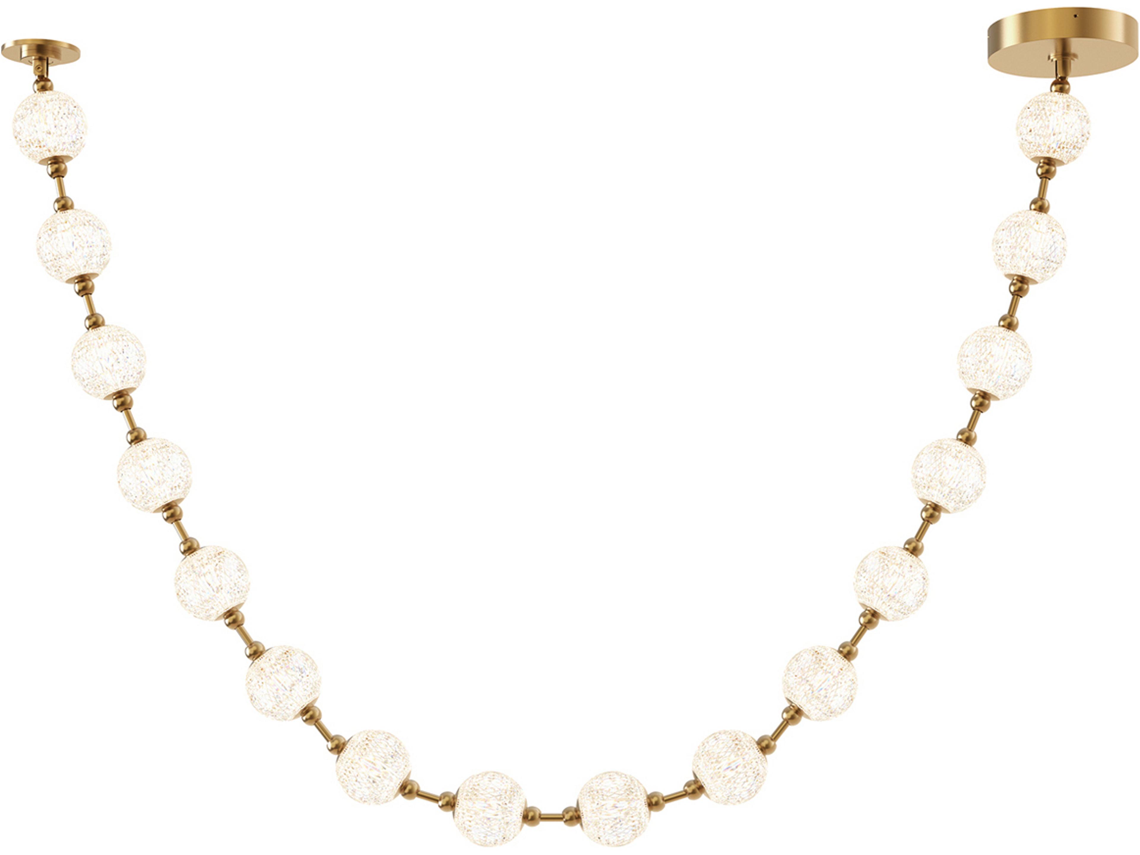 Marni LED Pendant Natural Brass Linear Suspension