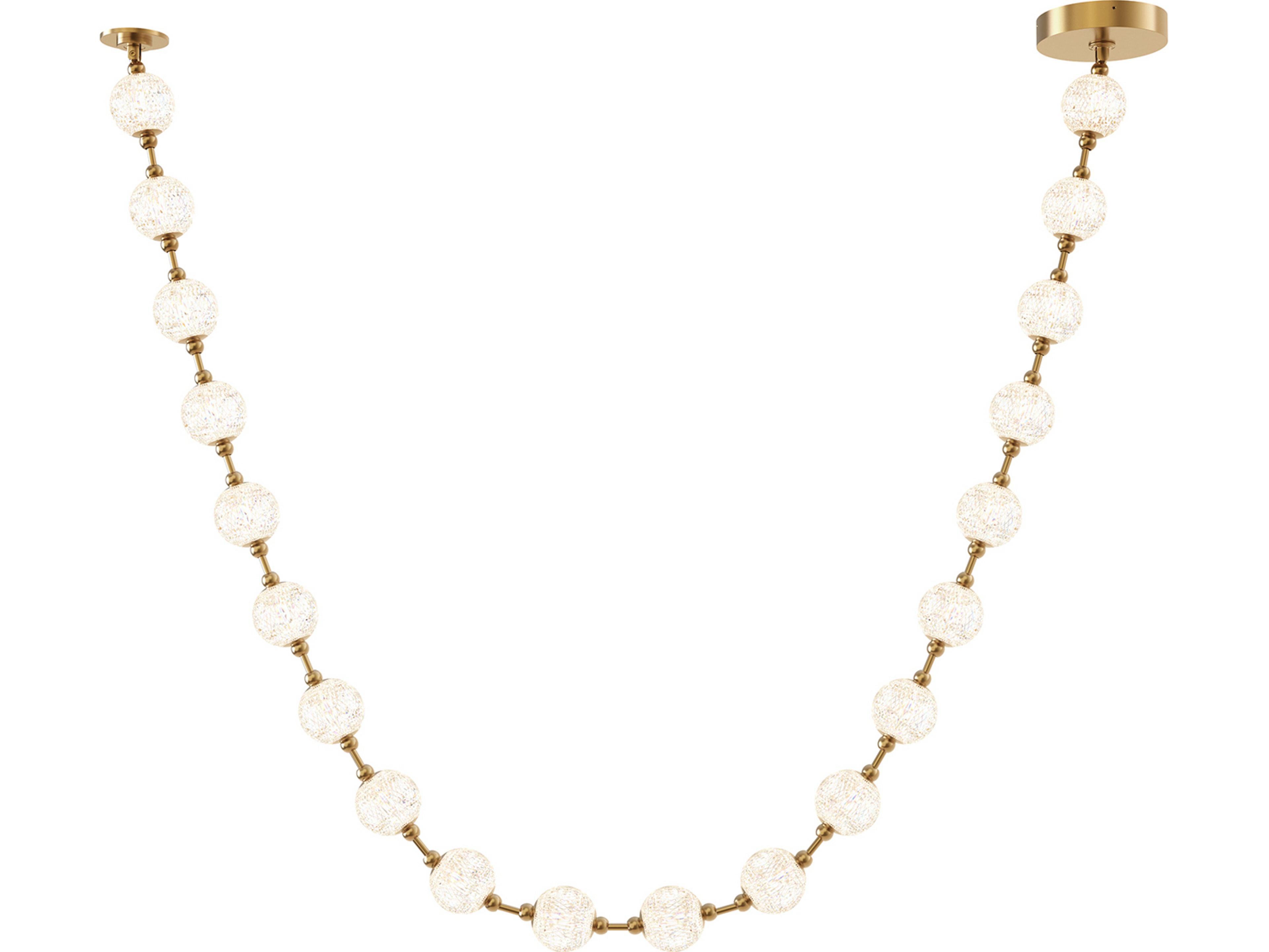 Marni LED Linear Pendant Light Natural Brass