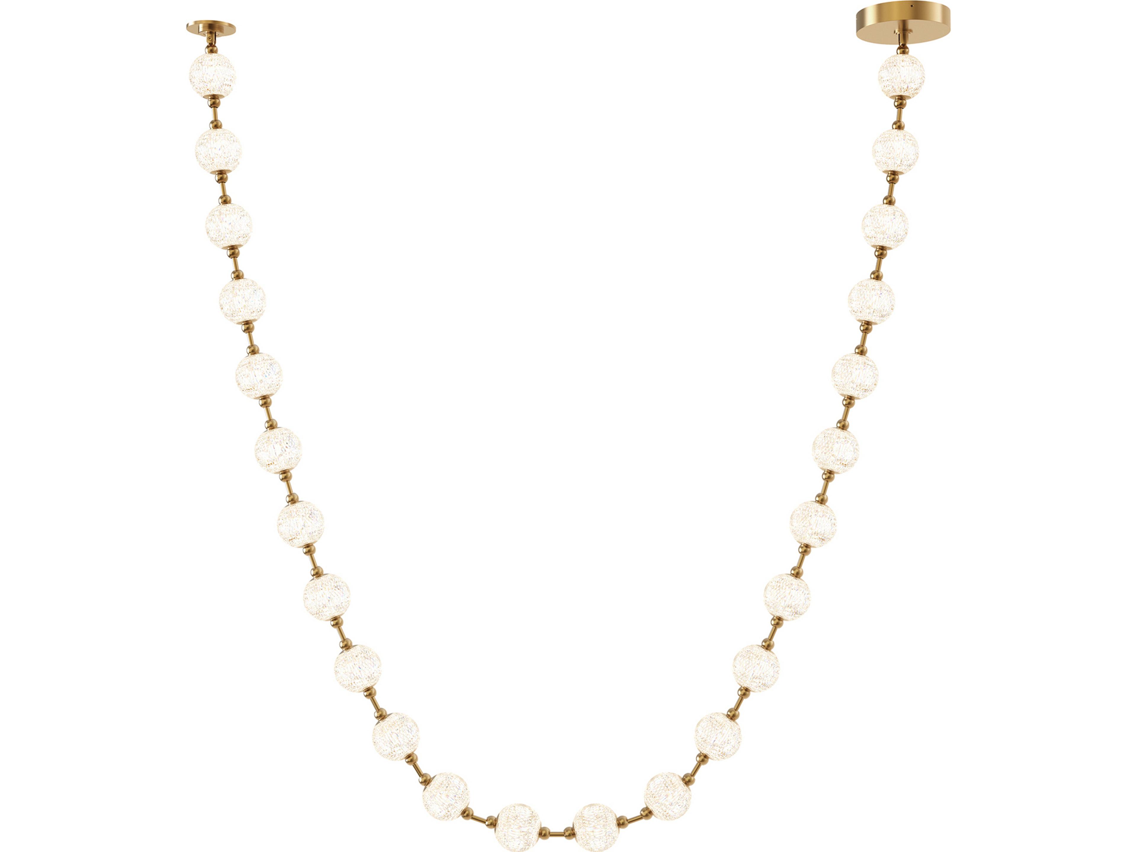 Marni LED Linear Pendant in Natural Brass